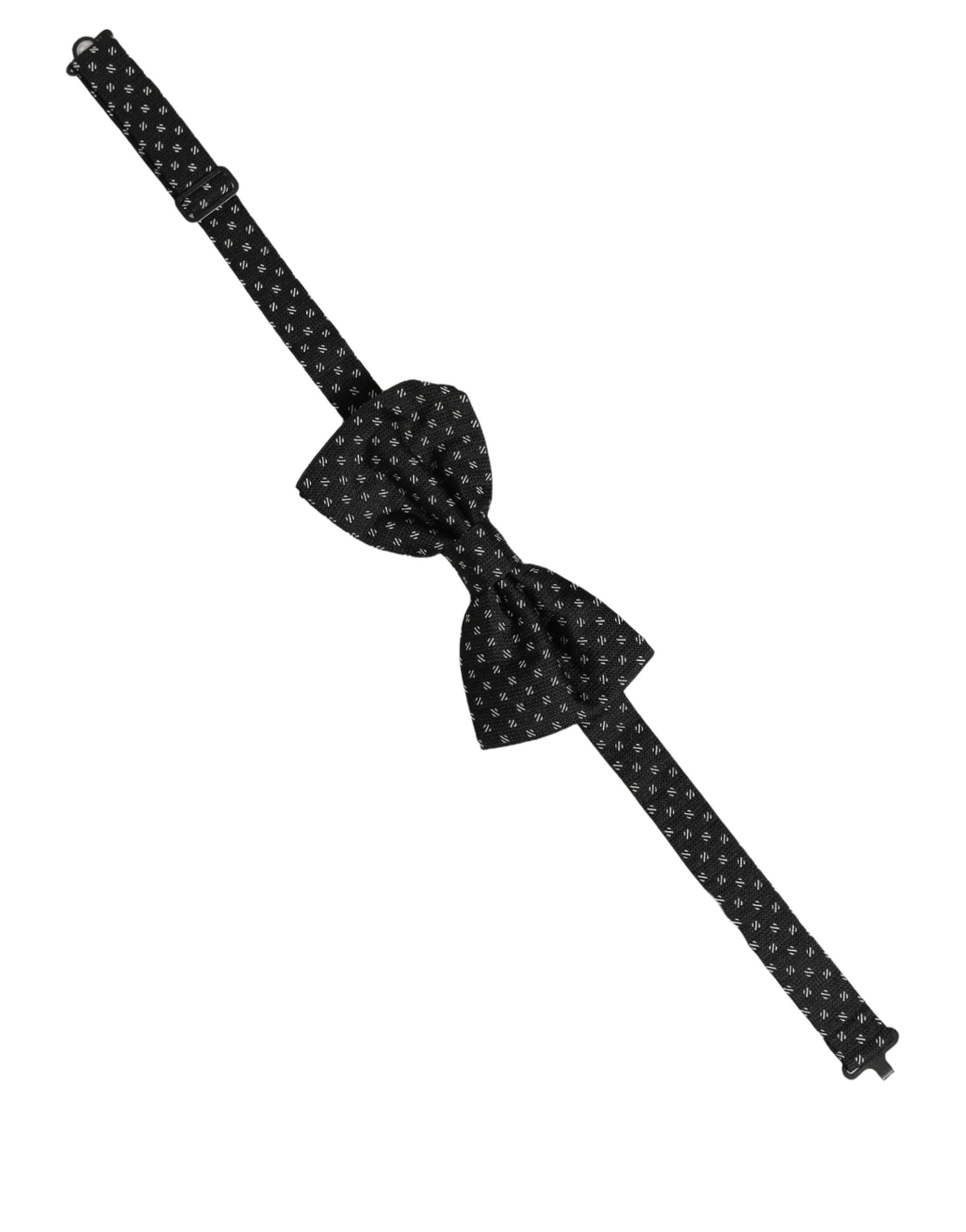 Dolce & Gabbana Men Black Patterned Adjustable Neck Papillon Bow Tie Dolce & Gabbana