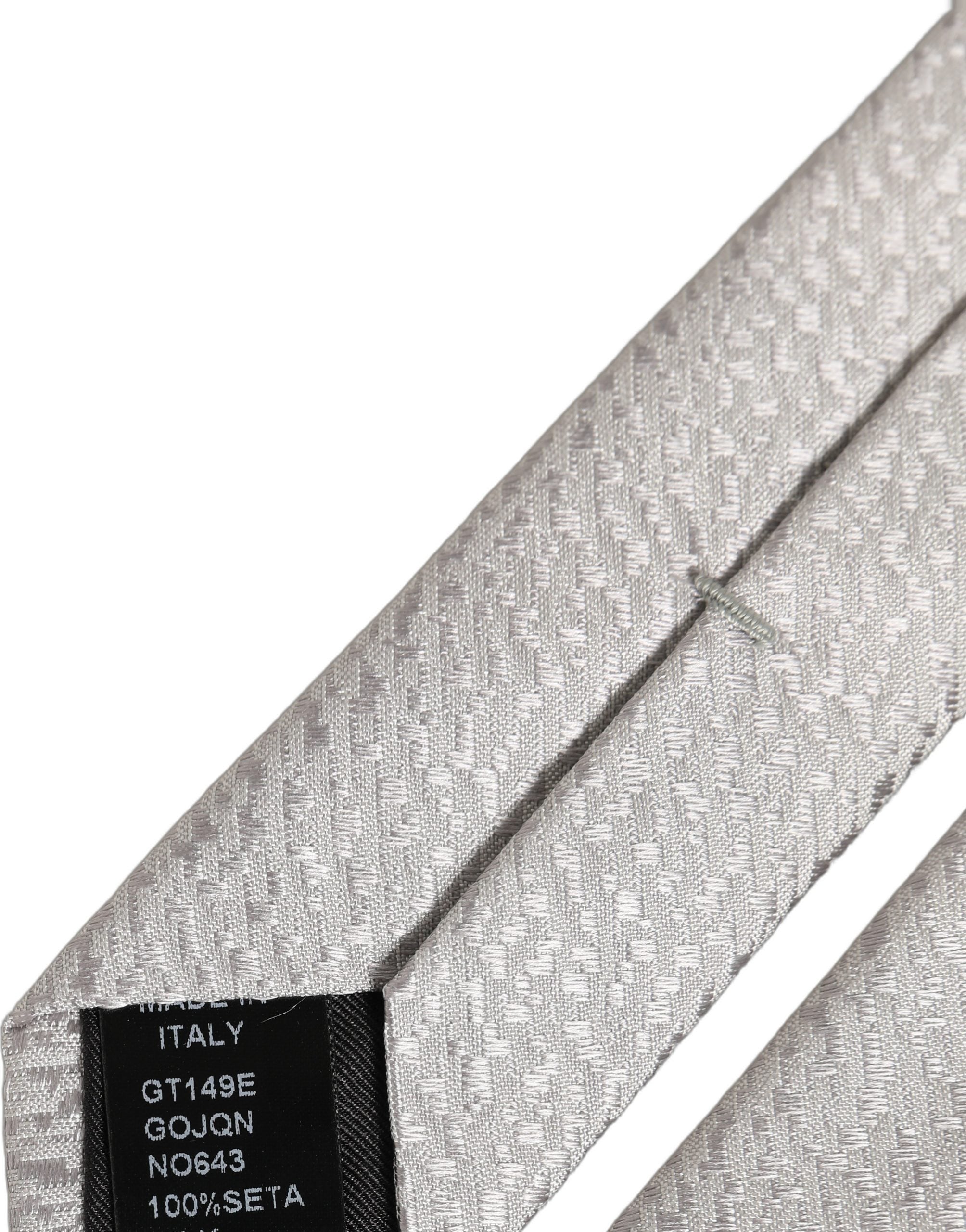 Dolce & Gabbana Men Gray 100% Silk Textured Adjustable Tied Necktie Tie Dolce & Gabbana