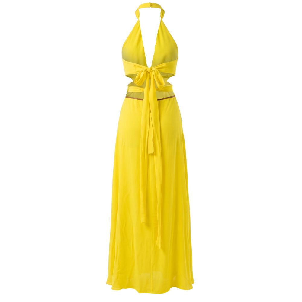 Trussardi Yellow Viscose Women Dress Trussardi