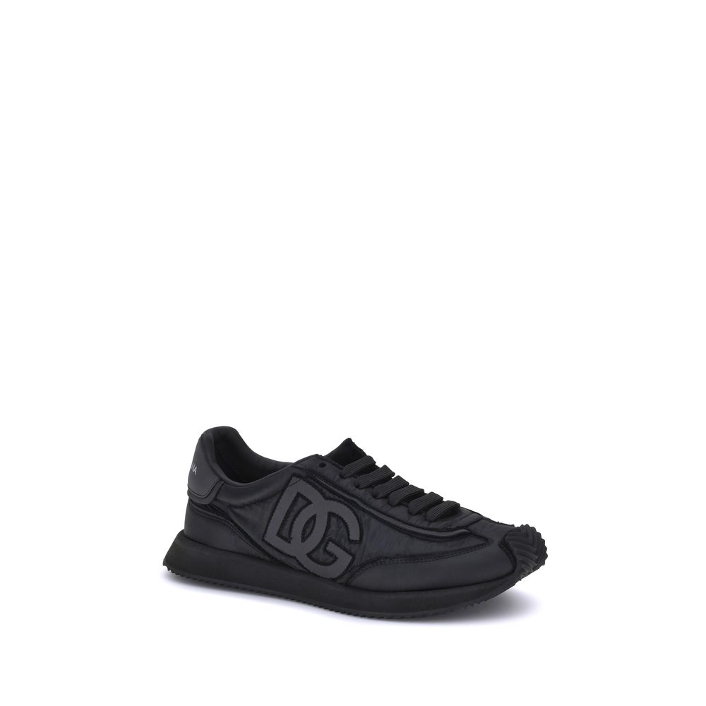 Dolce & Gabbana Black Fabric Athletic Sneakers Dolce & Gabbana