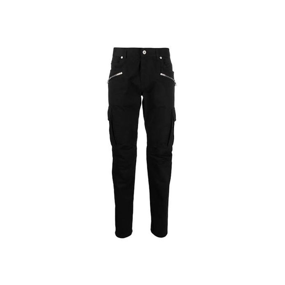 Balmain Black Cotton Cargo Pants Balmain