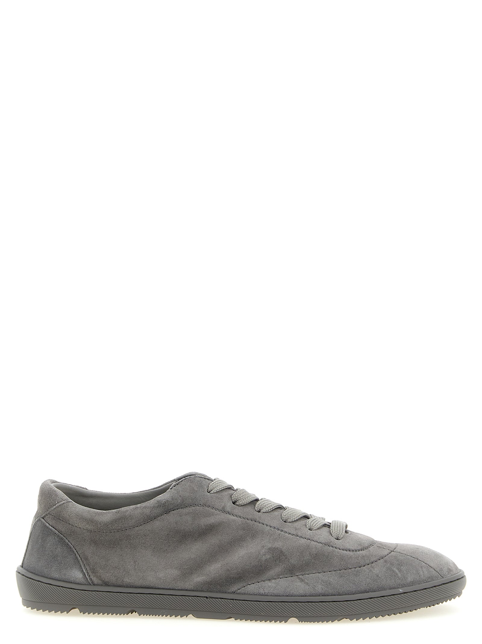 Brunello Cucinelli Gray Calfskin Low Top Sneakers Brunello Cucinelli
