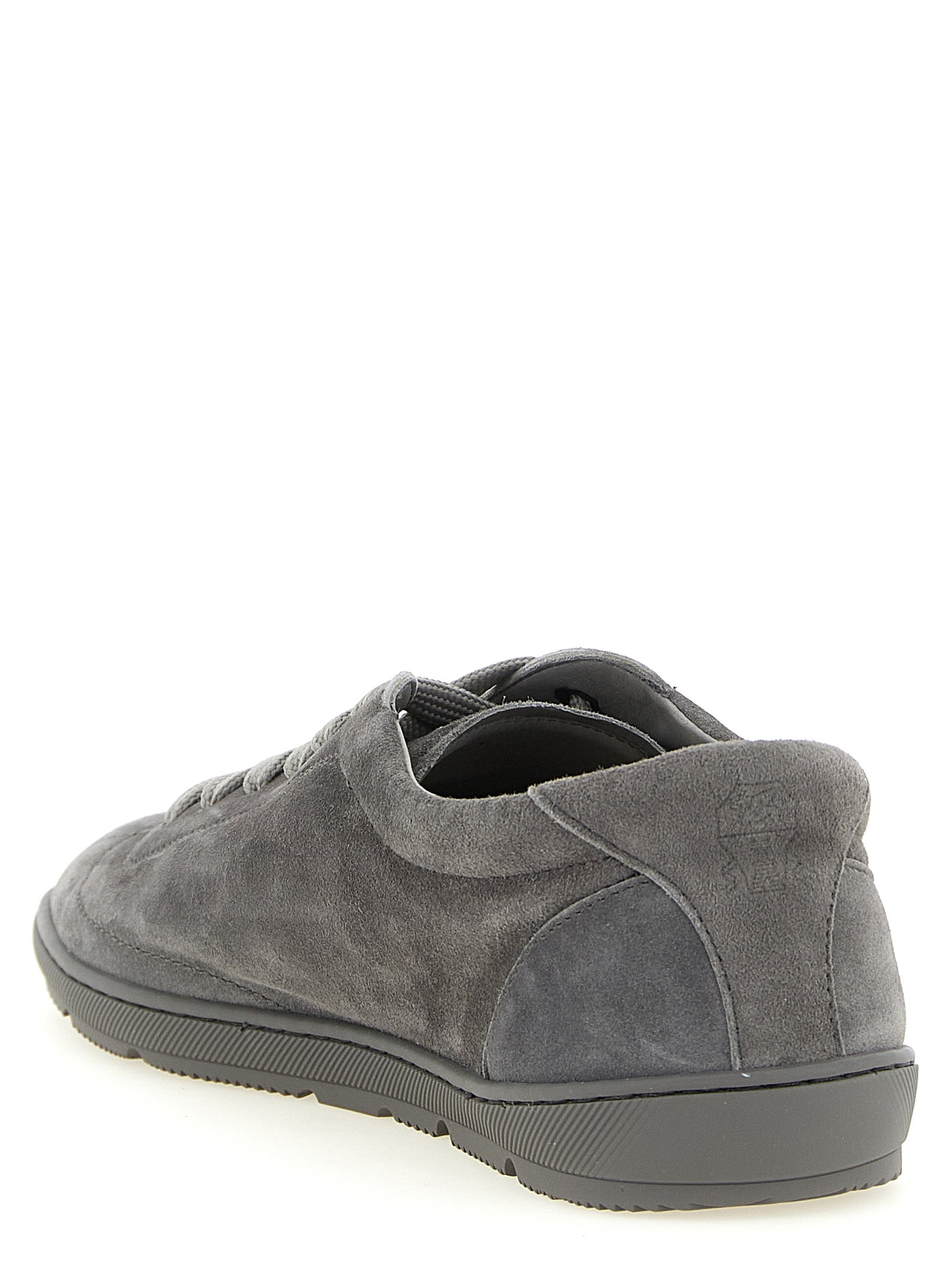 Brunello Cucinelli Gray Calfskin Low Top Sneakers Brunello Cucinelli