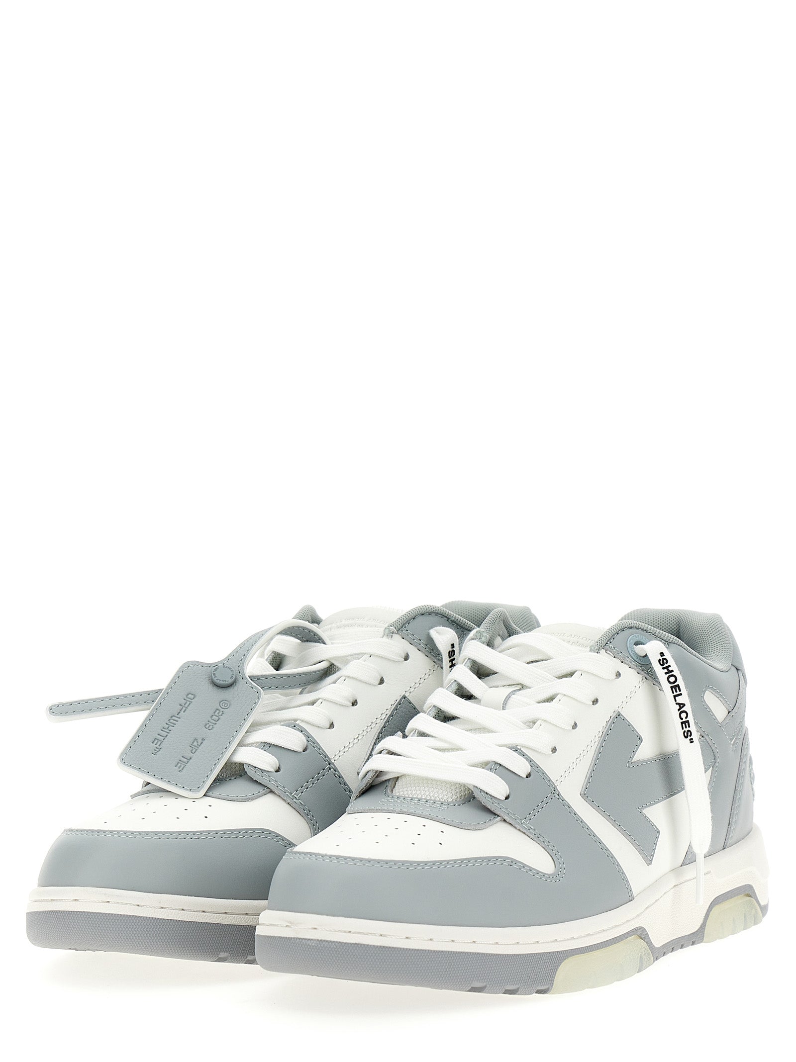 Off-White Gray Calfskin Low Top Sneakers Off-White