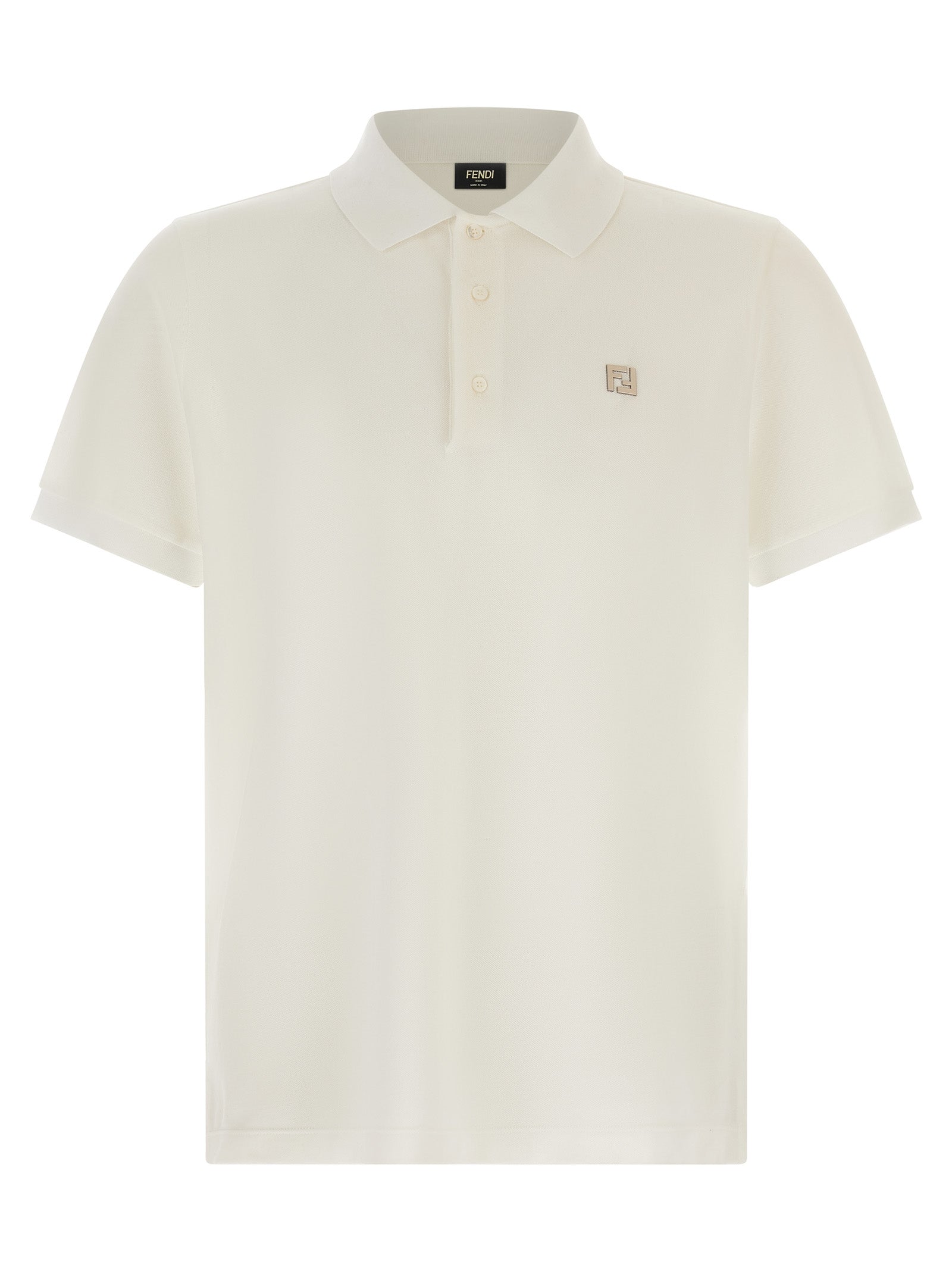 Fendi White Cotton Polo Shirt Fendi