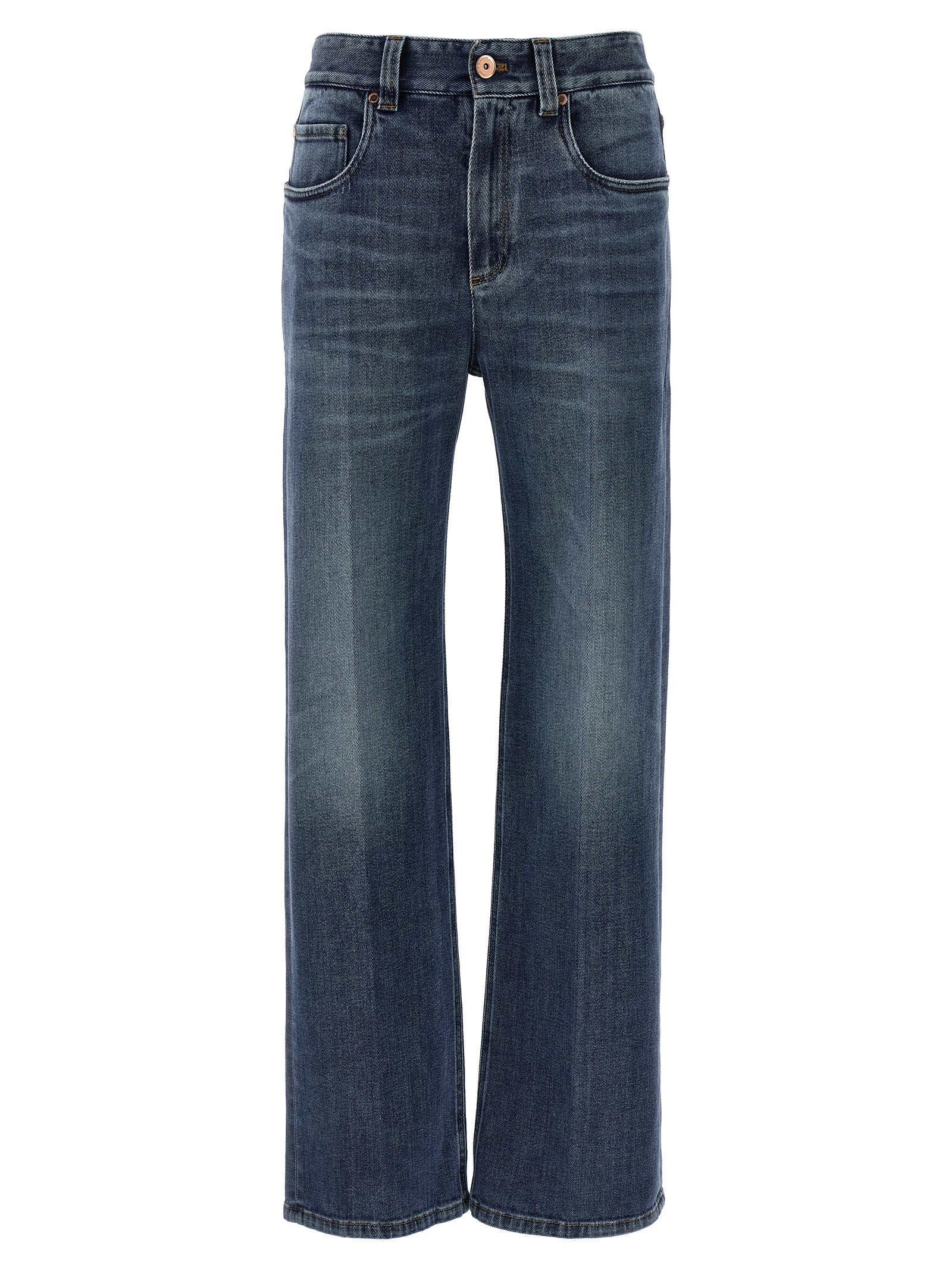 Brunello Cucinelli Blue Cotton Relaxed Fit Jeans Brunello Cucinelli