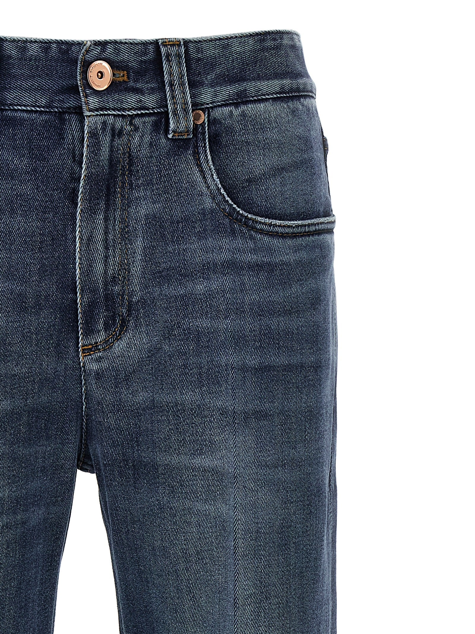 Brunello Cucinelli Blue Cotton Relaxed Fit Jeans Brunello Cucinelli