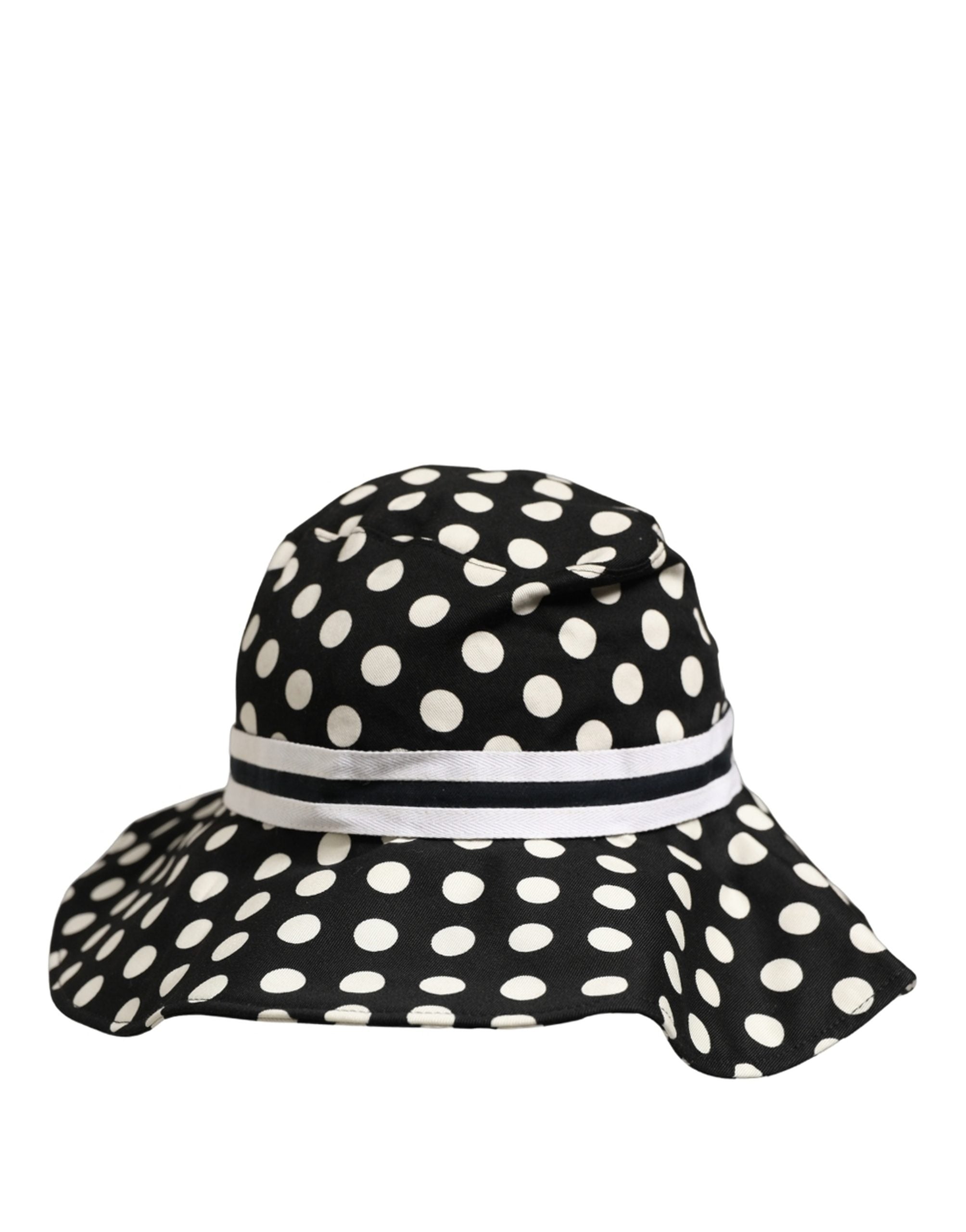 Dolce & Gabbana Black White Polka Dot Cotton Bucket Capello Hat Dolce & Gabbana