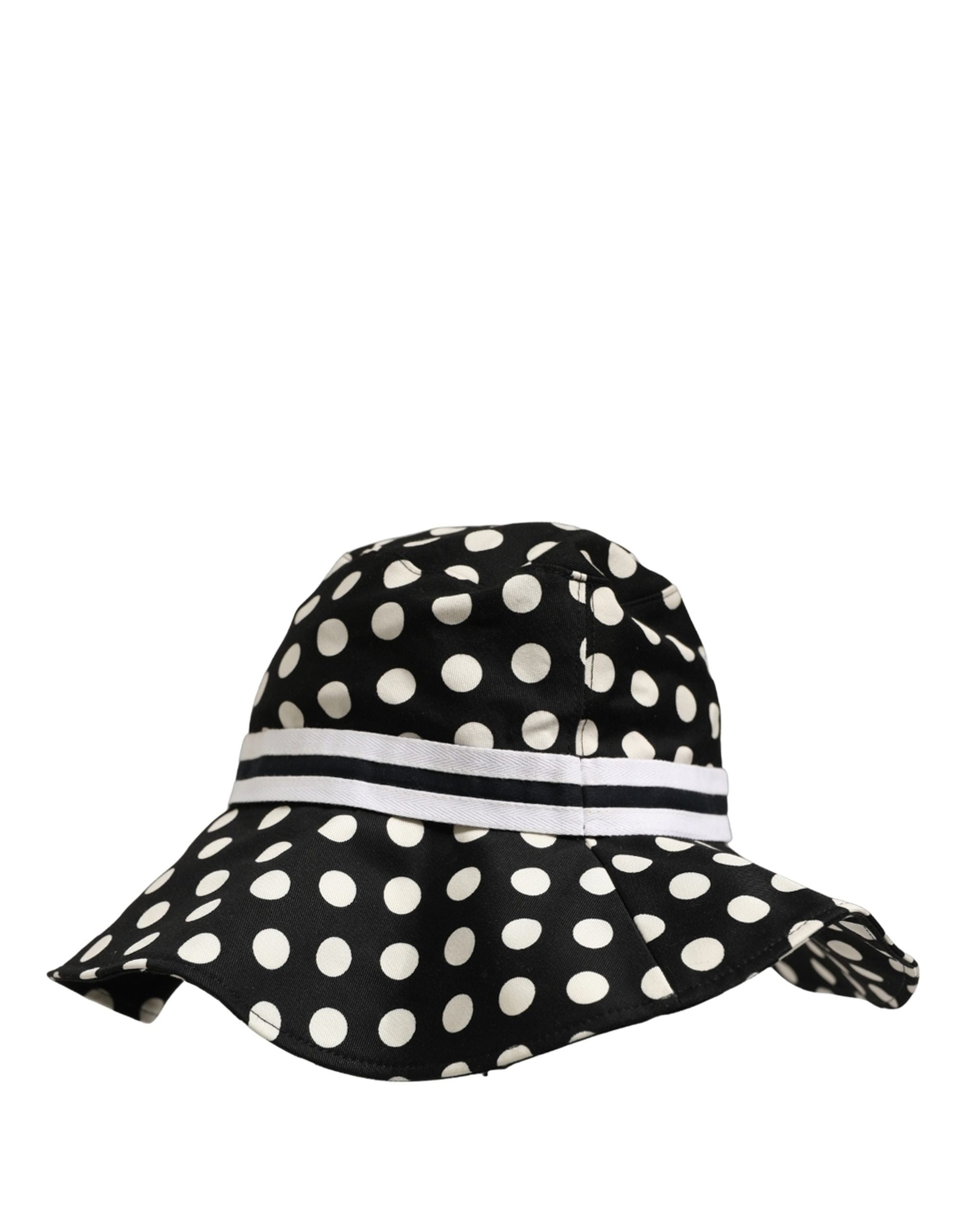 Dolce & Gabbana Black White Polka Dot Cotton Bucket Capello Hat Dolce & Gabbana