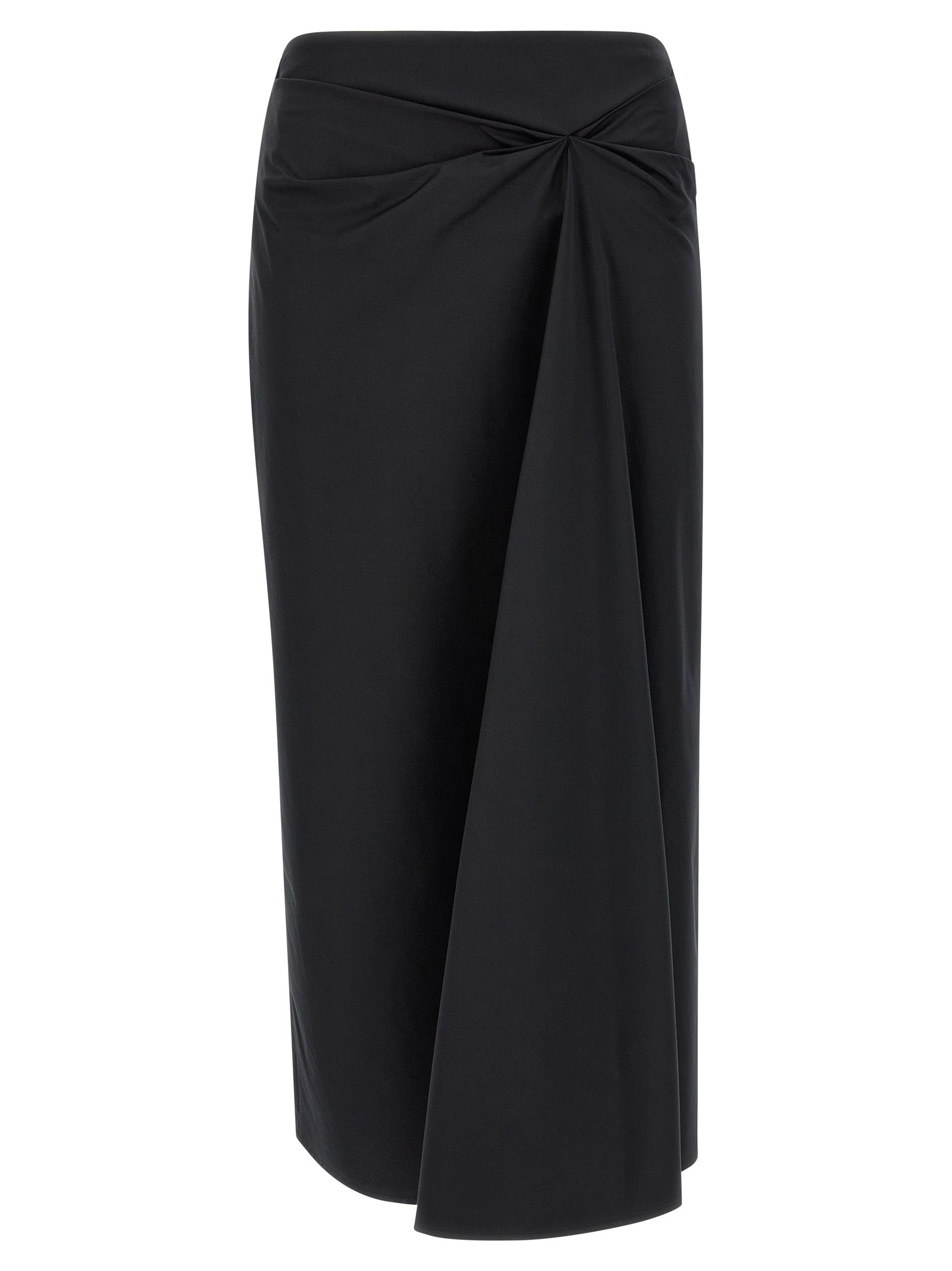 Max Mara Black Cotton Midi Skirt Max Mara