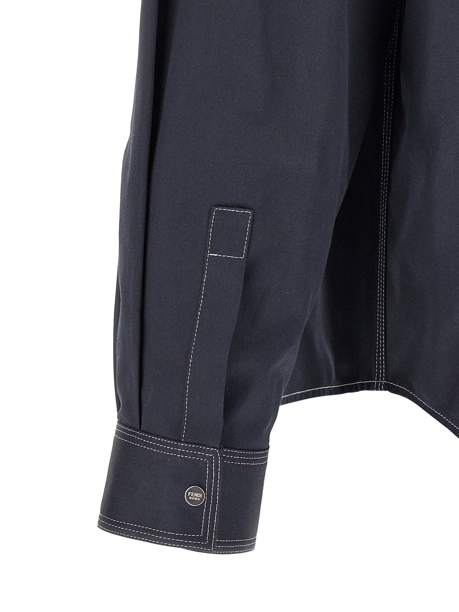 Fendi Blue Cotton Blouse Fendi