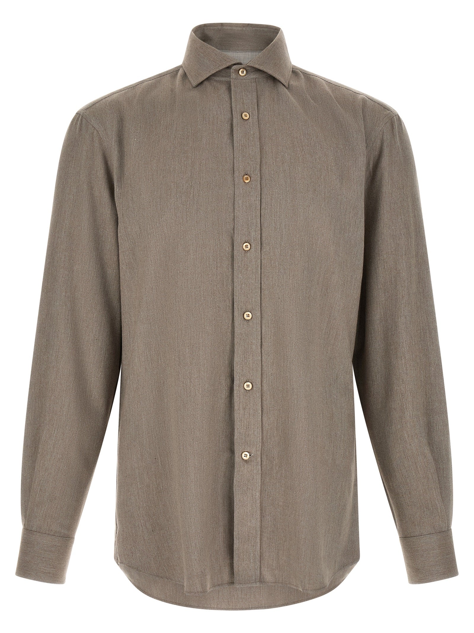 Brunello Cucinelli Gray Cotton Blouse Brunello Cucinelli
