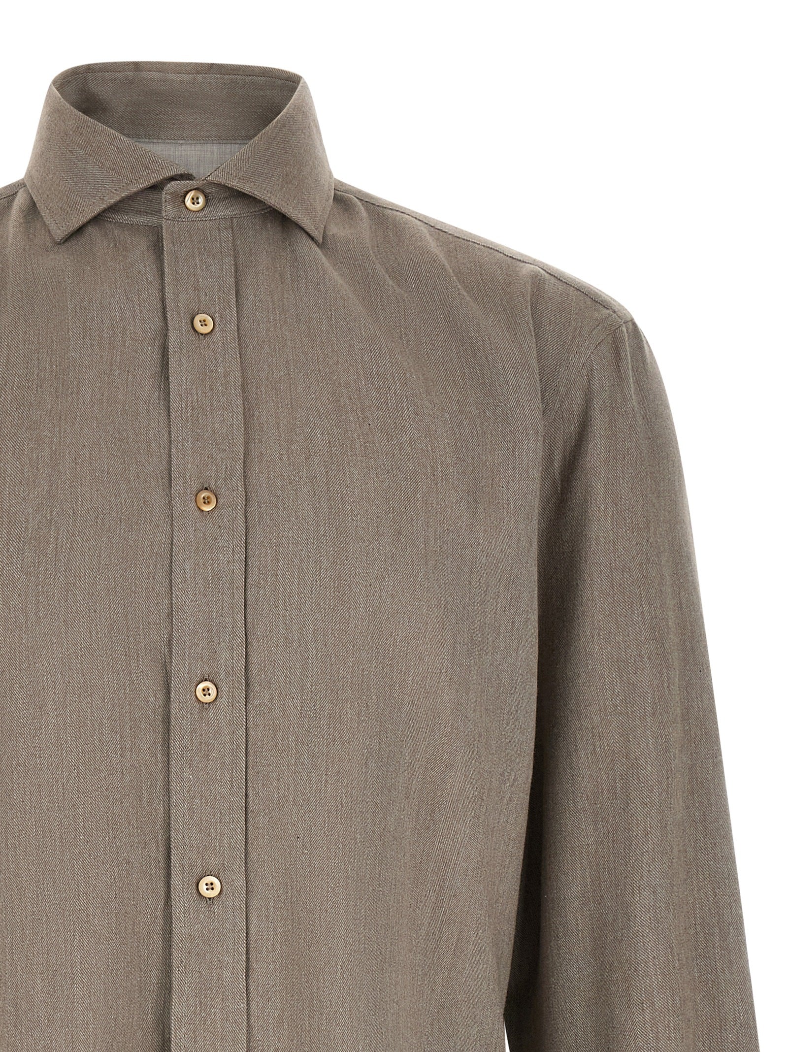 Brunello Cucinelli Gray Cotton Blouse Brunello Cucinelli