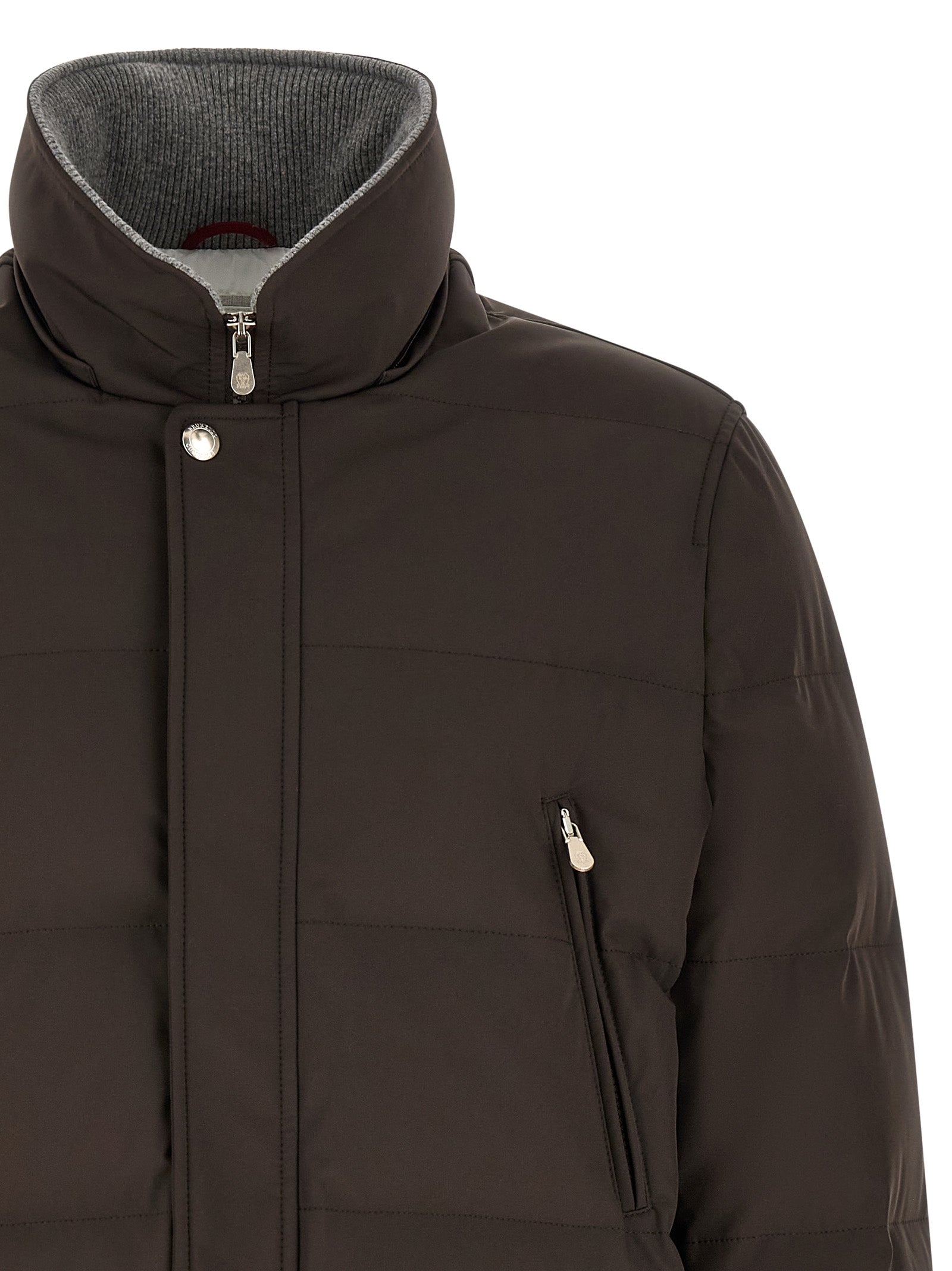 Brunello Cucinelli Brown Polyamide Parka Brunello Cucinelli