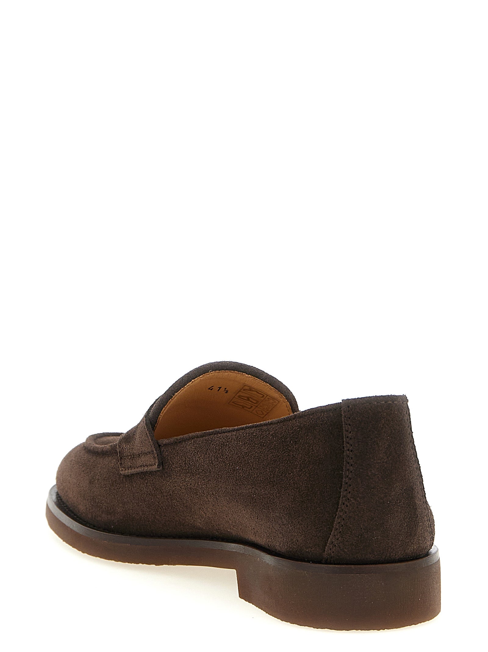 Brunello Cucinelli Brown Calfskin Slip-On Loafers Brunello Cucinelli