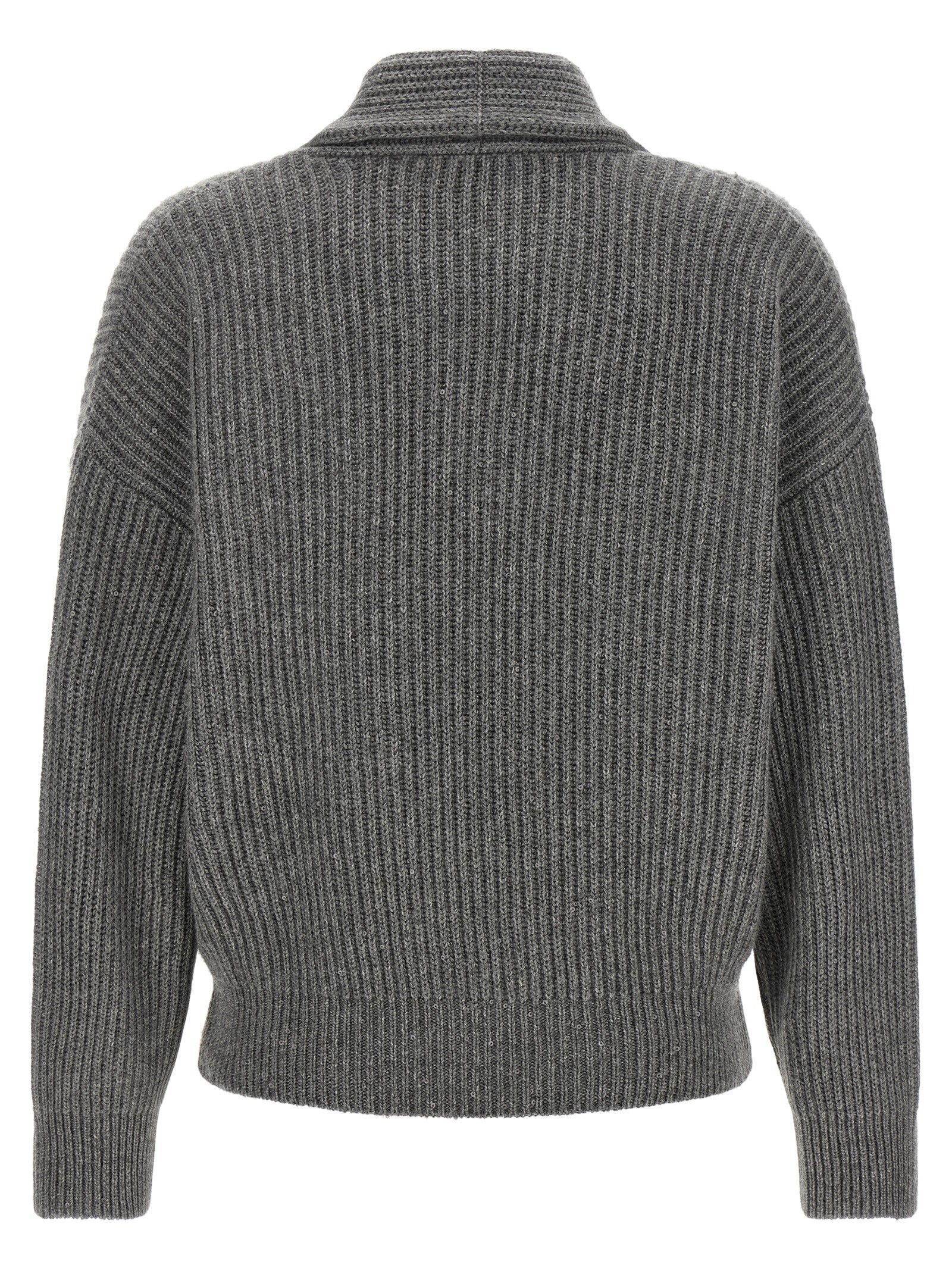 Brunello Cucinelli Gray Cashmere Cardigan Brunello Cucinelli