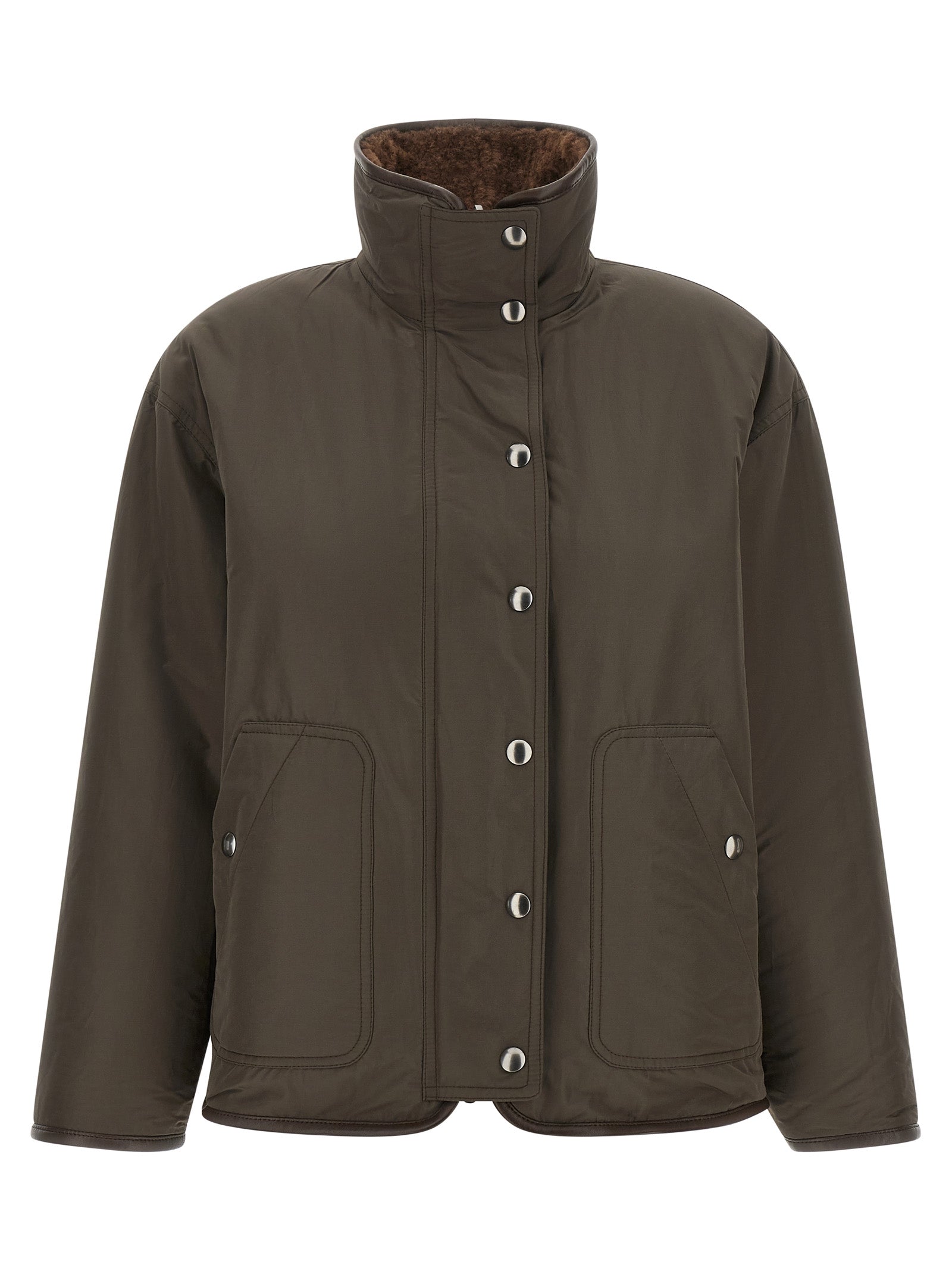 Brunello Cucinelli Brown Lamb Leather Biker Jacket Brunello Cucinelli