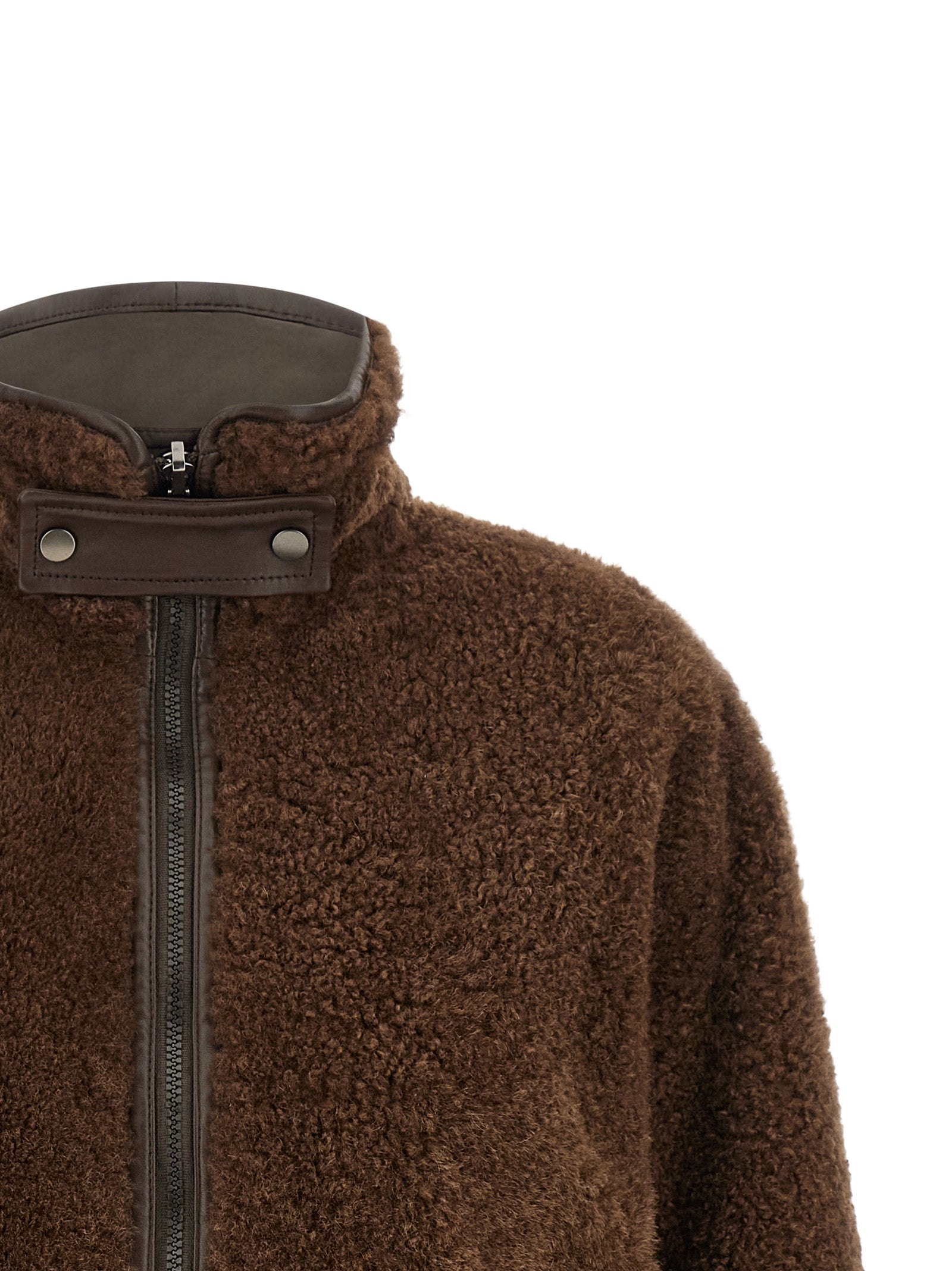 Brunello Cucinelli Brown Lamb Leather Biker Jacket Brunello Cucinelli