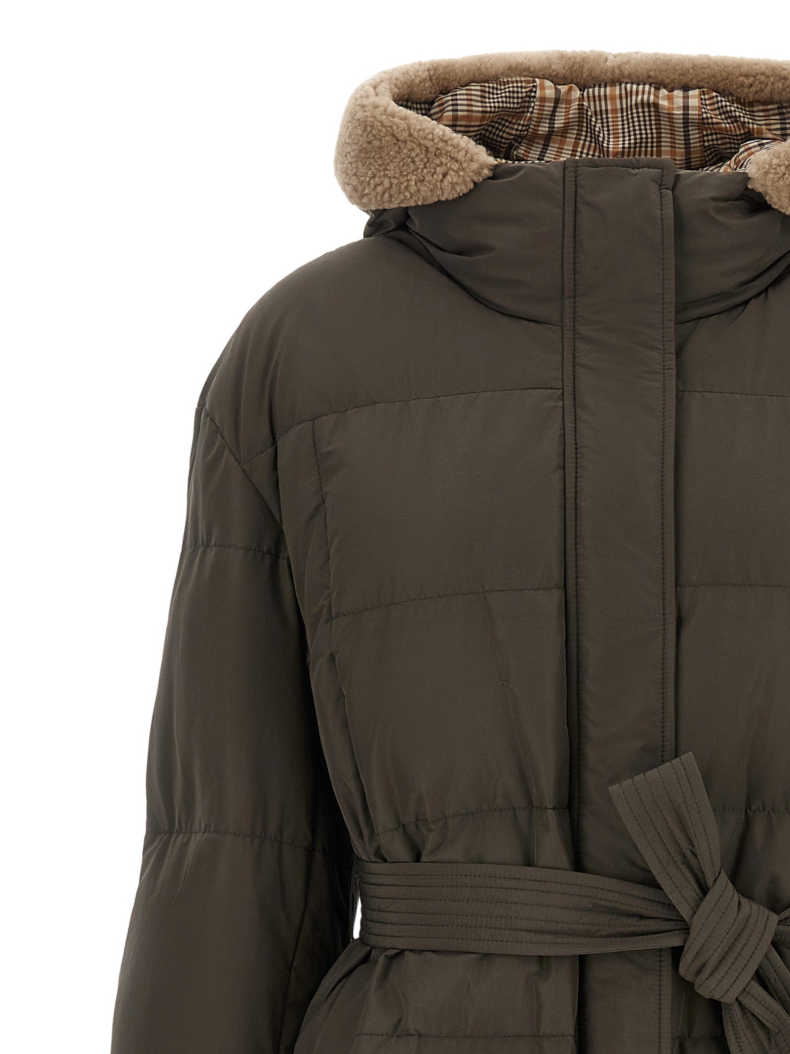 Brunello Cucinelli Bicolor Cotton Coat Brunello Cucinelli