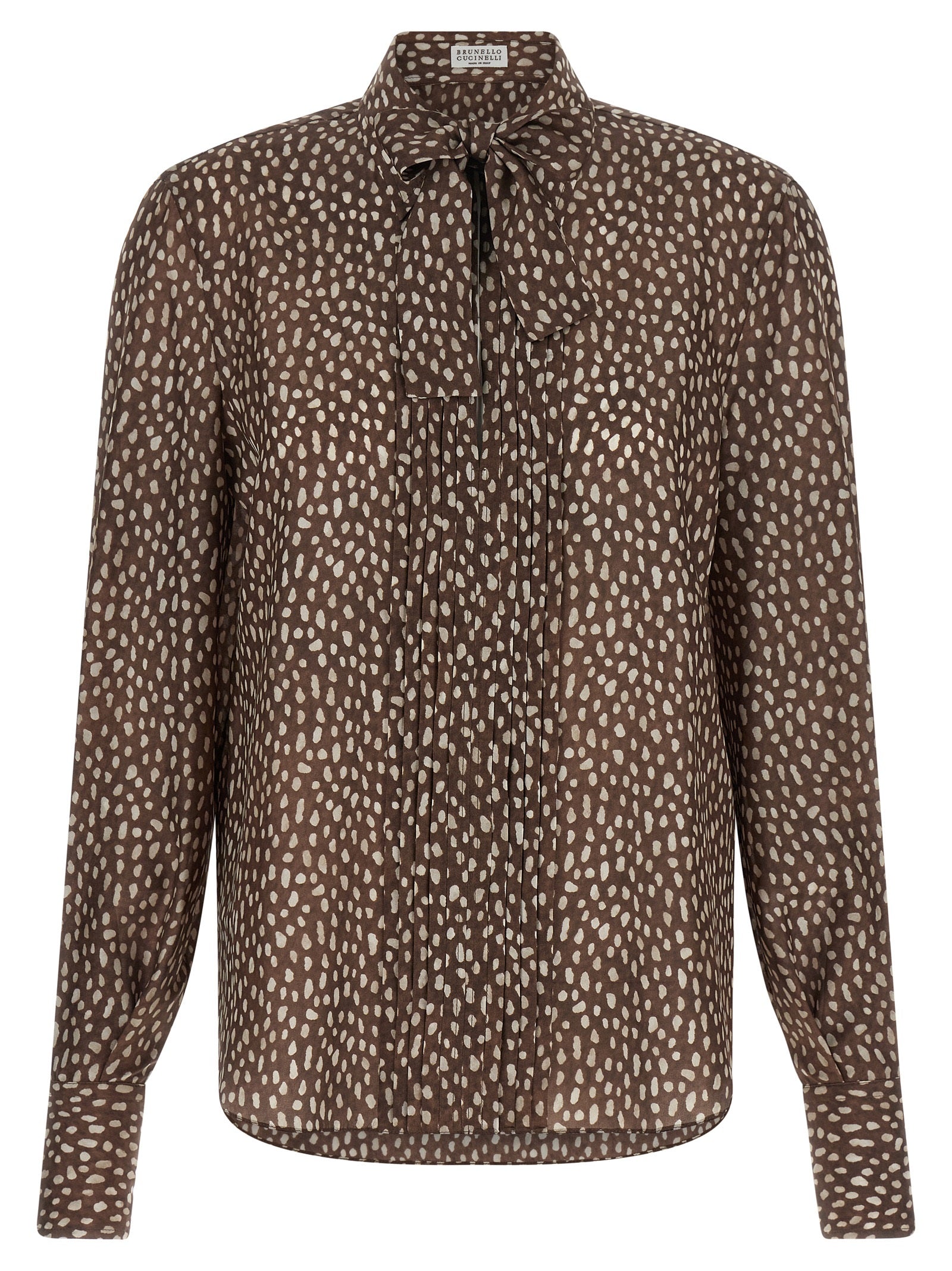Brunello Cucinelli Brown Silk Blouse Brunello Cucinelli