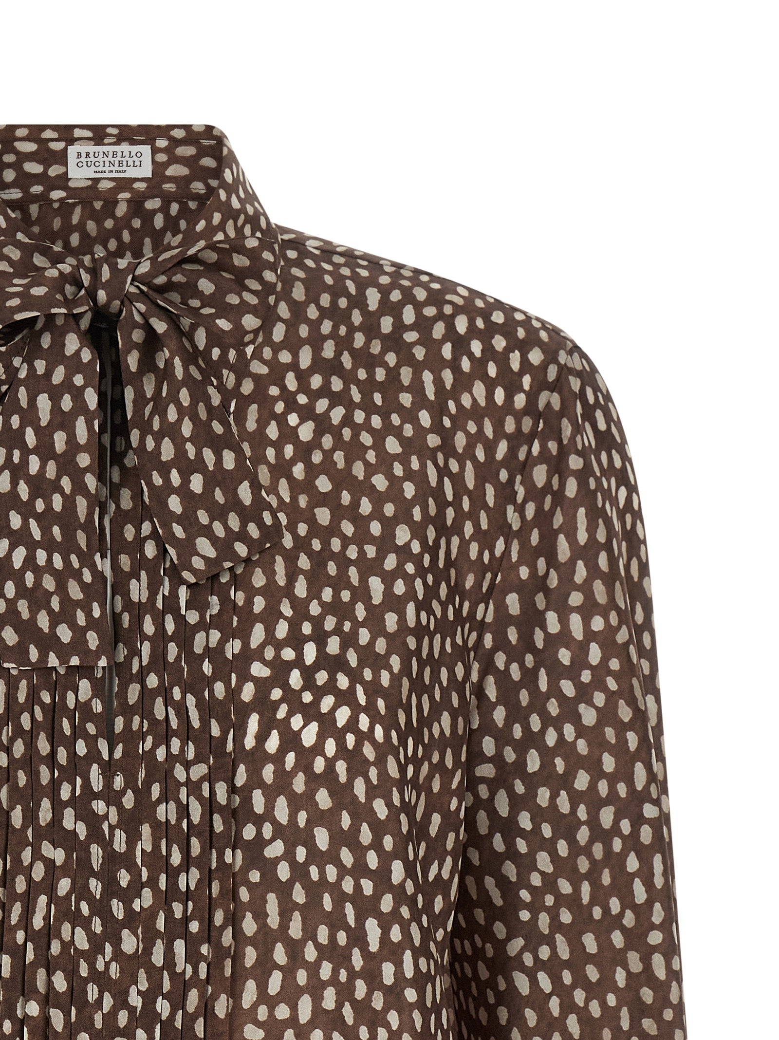 Brunello Cucinelli Brown Silk Blouse Brunello Cucinelli