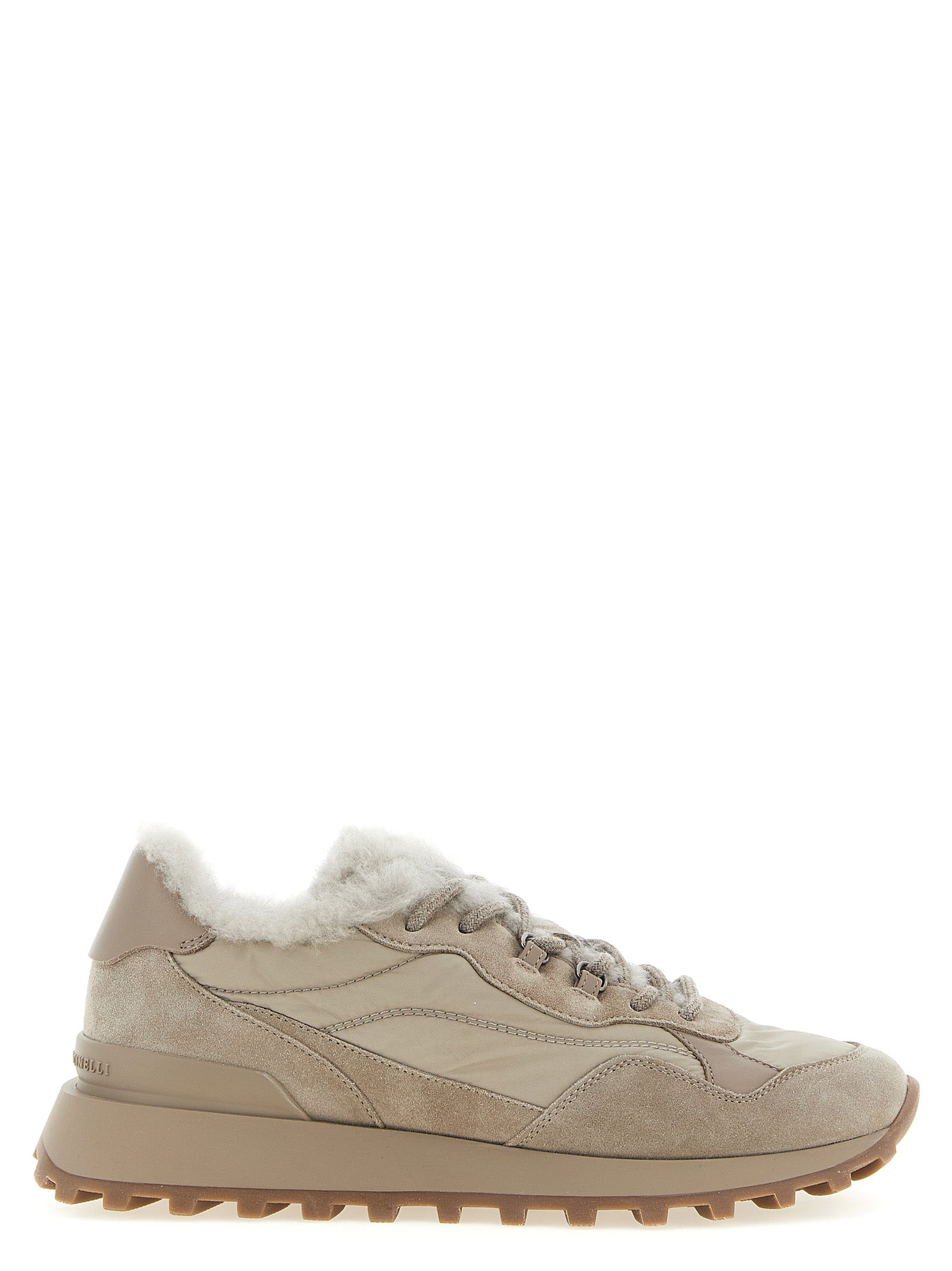 Brunello Cucinelli Beige Calfskin Athletic Sneakers Brunello Cucinelli