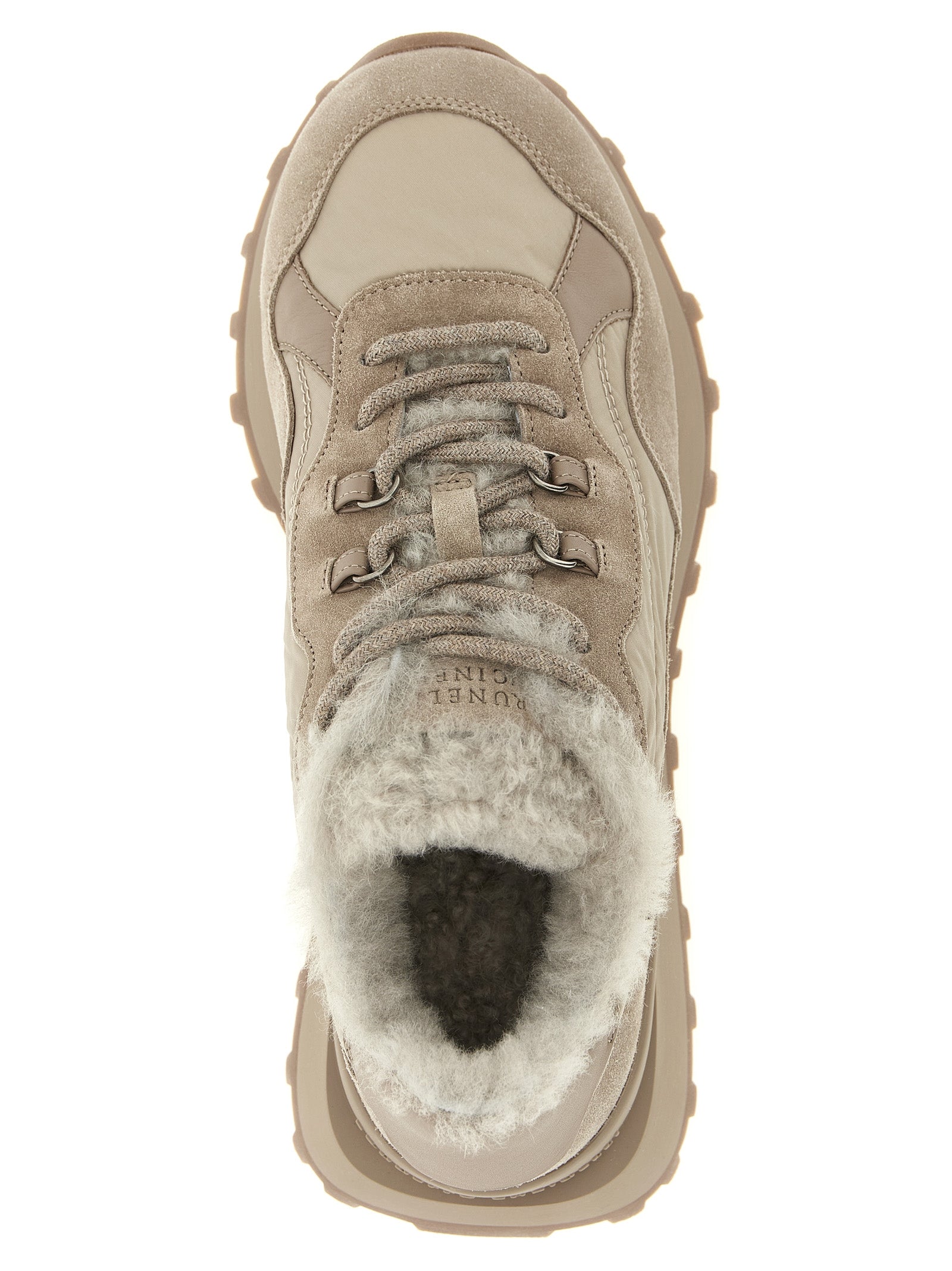 Brunello Cucinelli Beige Calfskin Athletic Sneakers Brunello Cucinelli