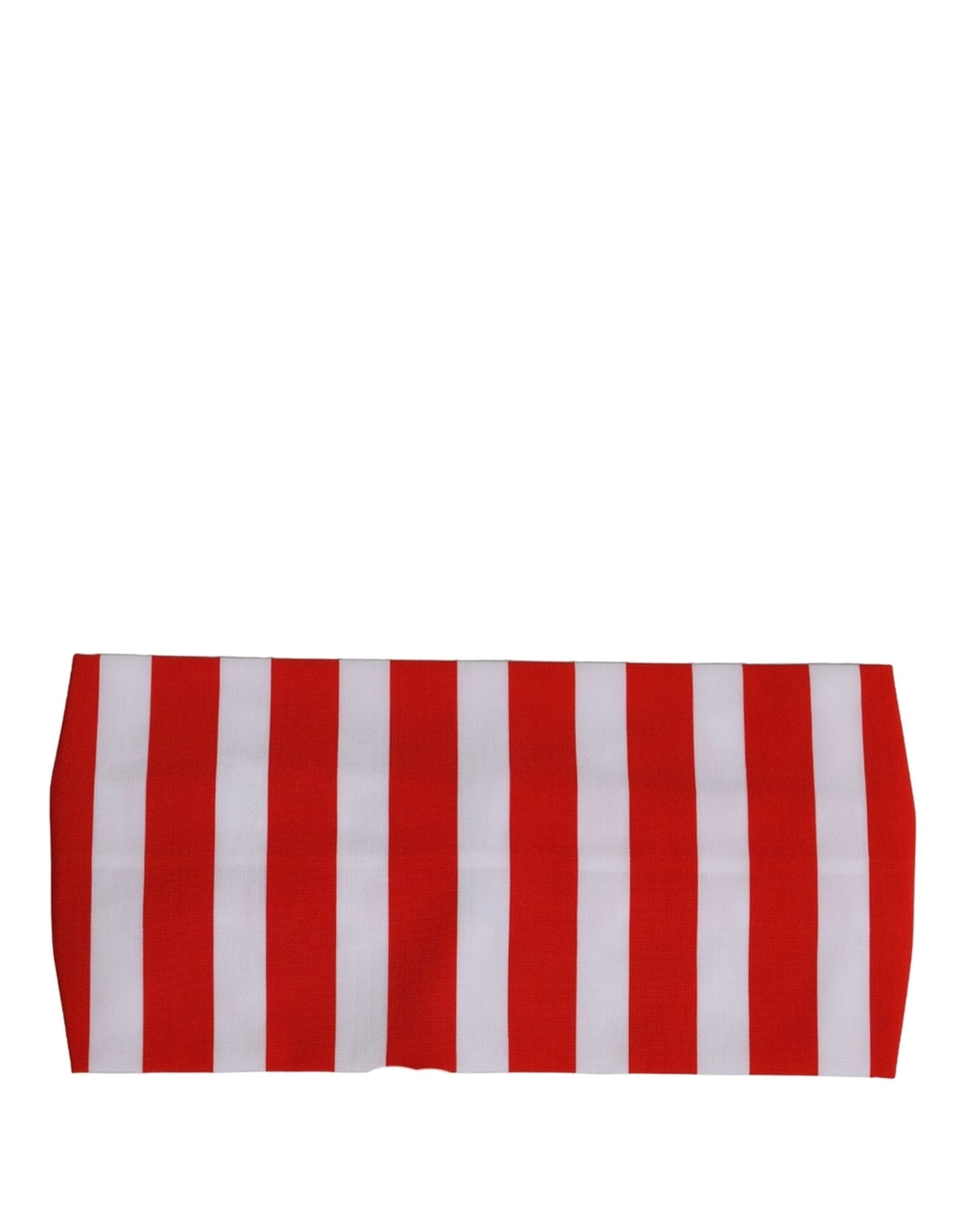 Dolce & Gabbana Red White Stripes Nylon Head Wrap One Size Headband Dolce & Gabbana