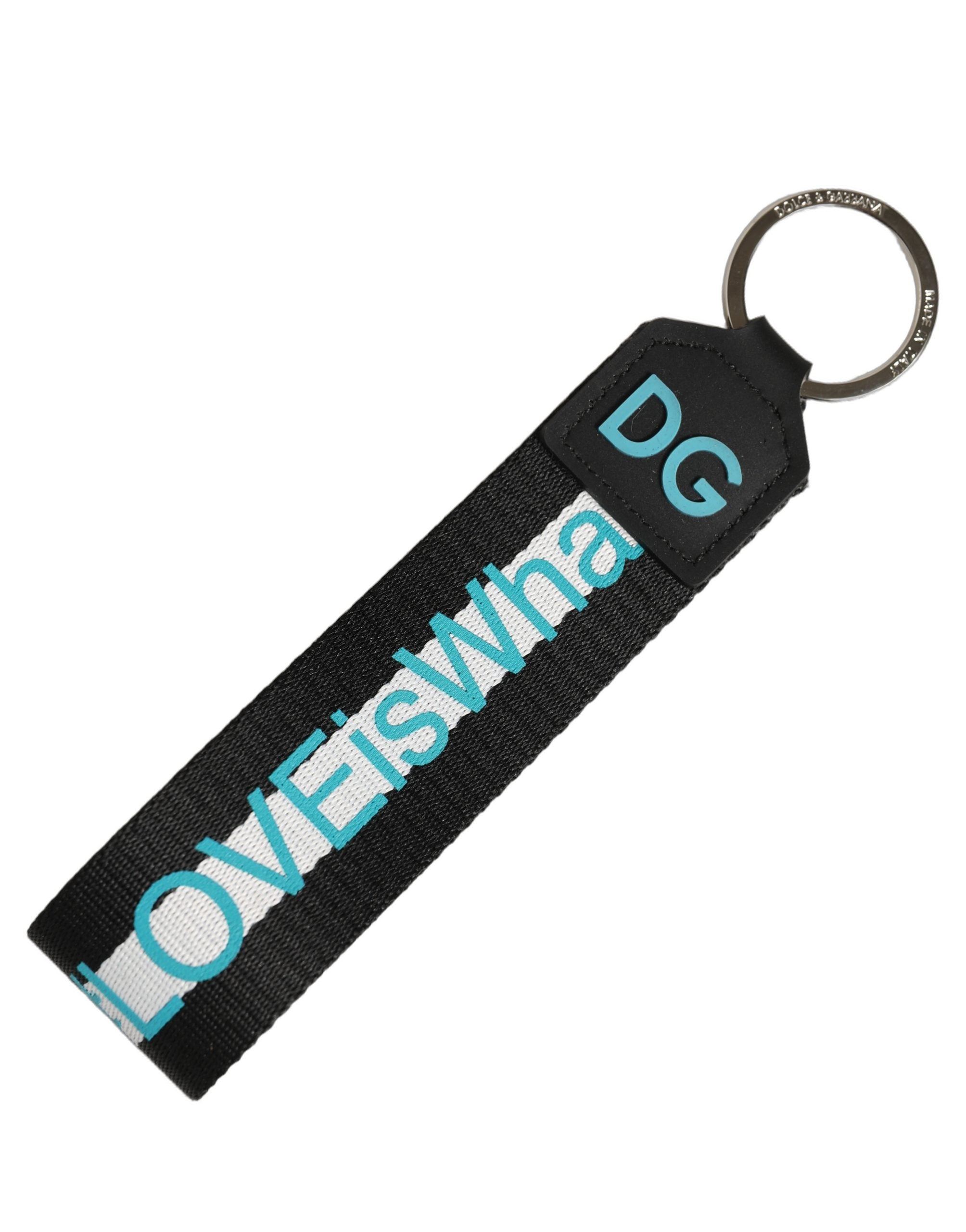 Dolce & Gabbana Multicolor Logo Polyester Brass Holder Keychain Keyring Dolce & Gabbana
