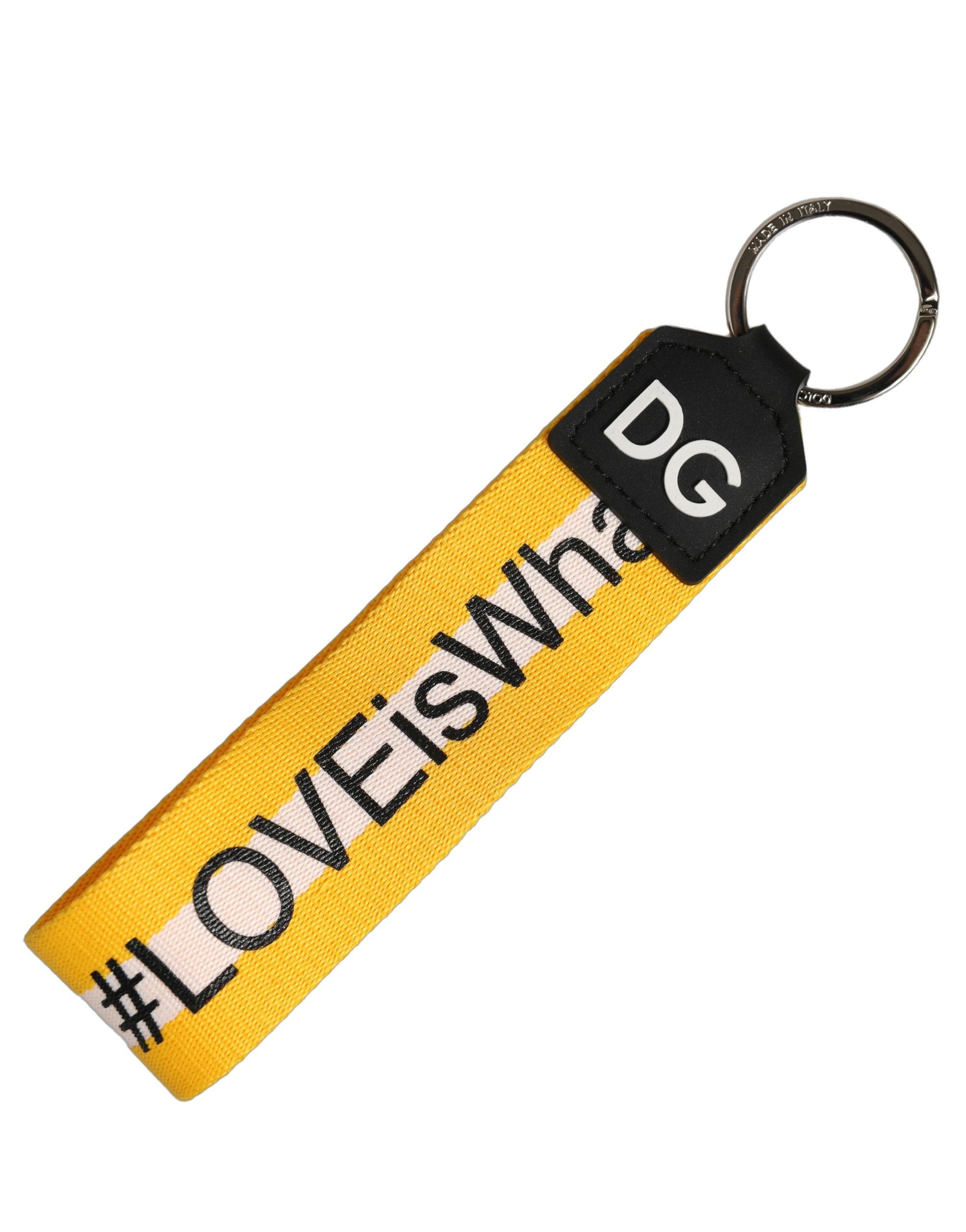 Dolce & Gabbana Multicolor Logo Polyester Brass Holder Keychain Dolce & Gabbana