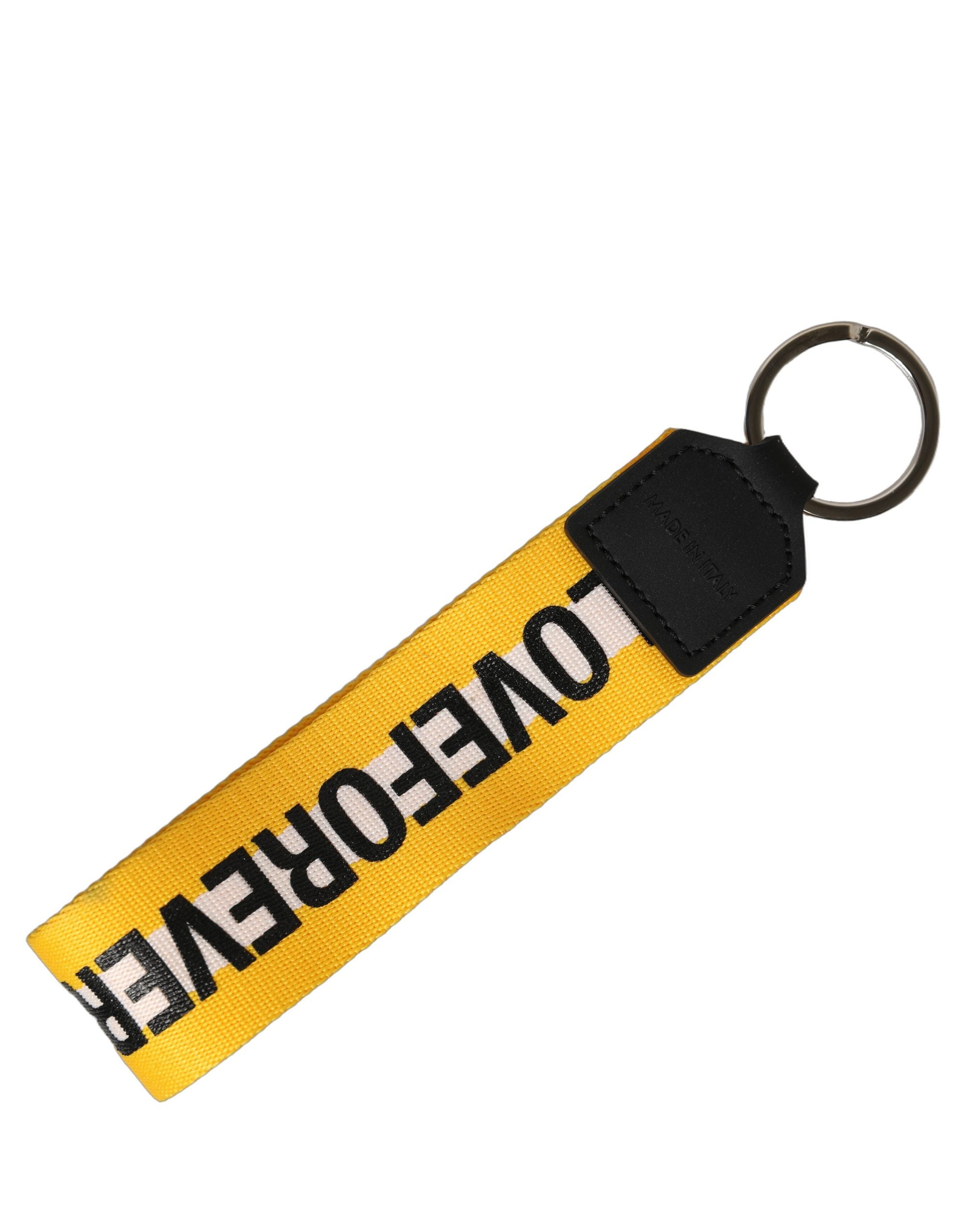 Dolce & Gabbana Multicolor Logo Polyester Brass Holder Keychain Dolce & Gabbana