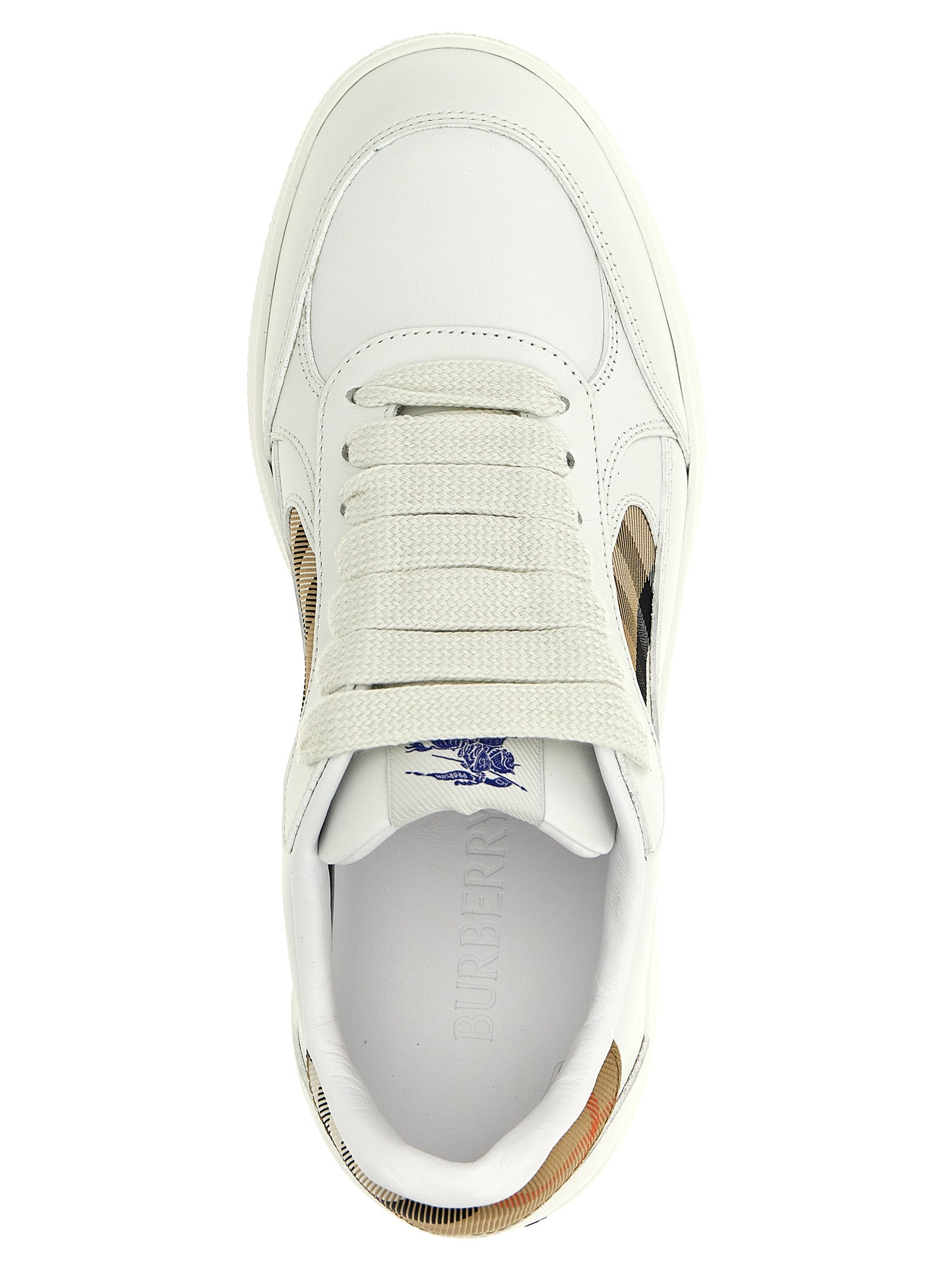 Burberry Beige Leather Low Top Sneakers Burberry