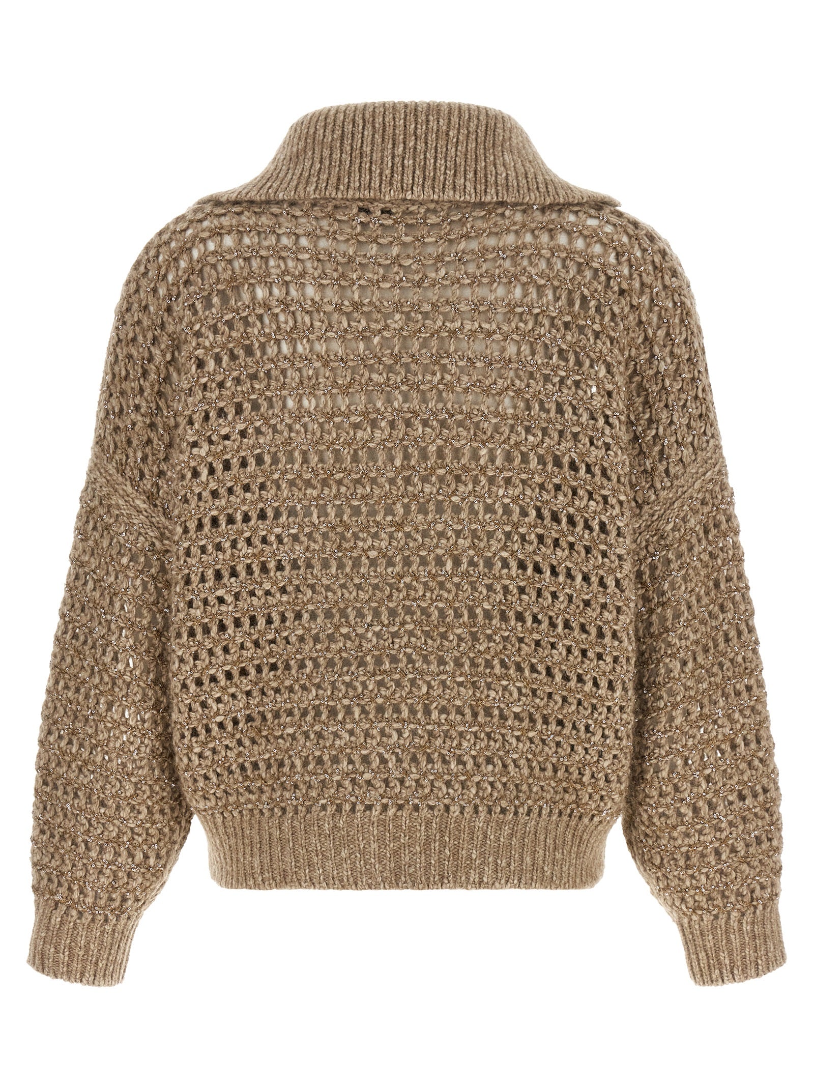 Brunello Cucinelli Beige Elastane Cardigan Brunello Cucinelli