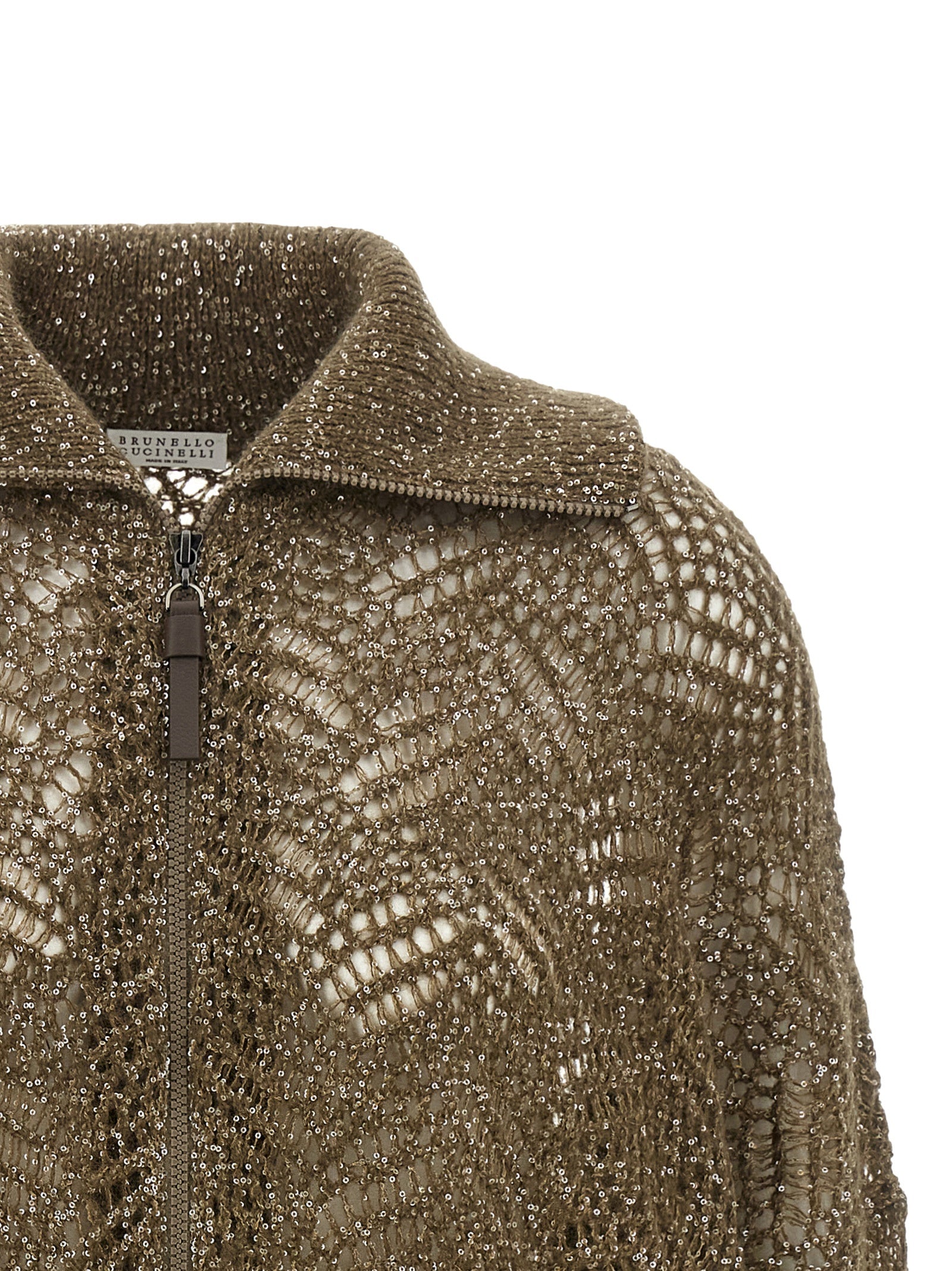 Brunello Cucinelli Brown Polyamide Cardigan Brunello Cucinelli