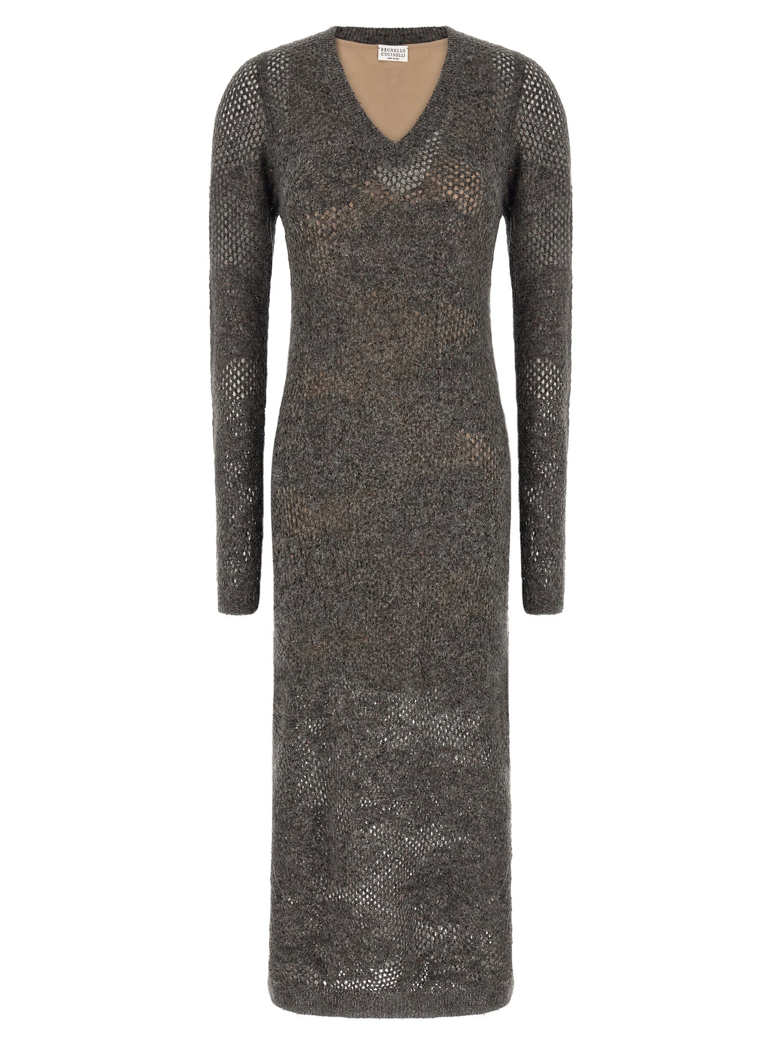 Brunello Cucinelli Gray Nylon Casual Dress Brunello Cucinelli