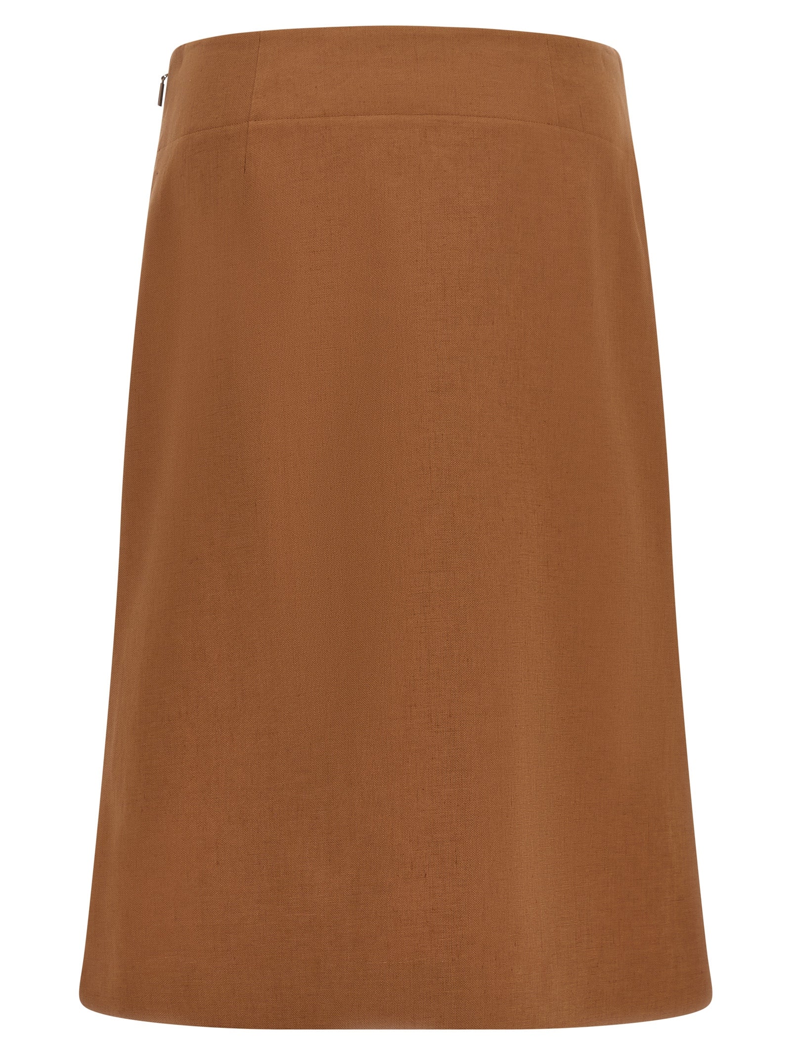 Fendi Brown Linen Midi Skirt Fendi