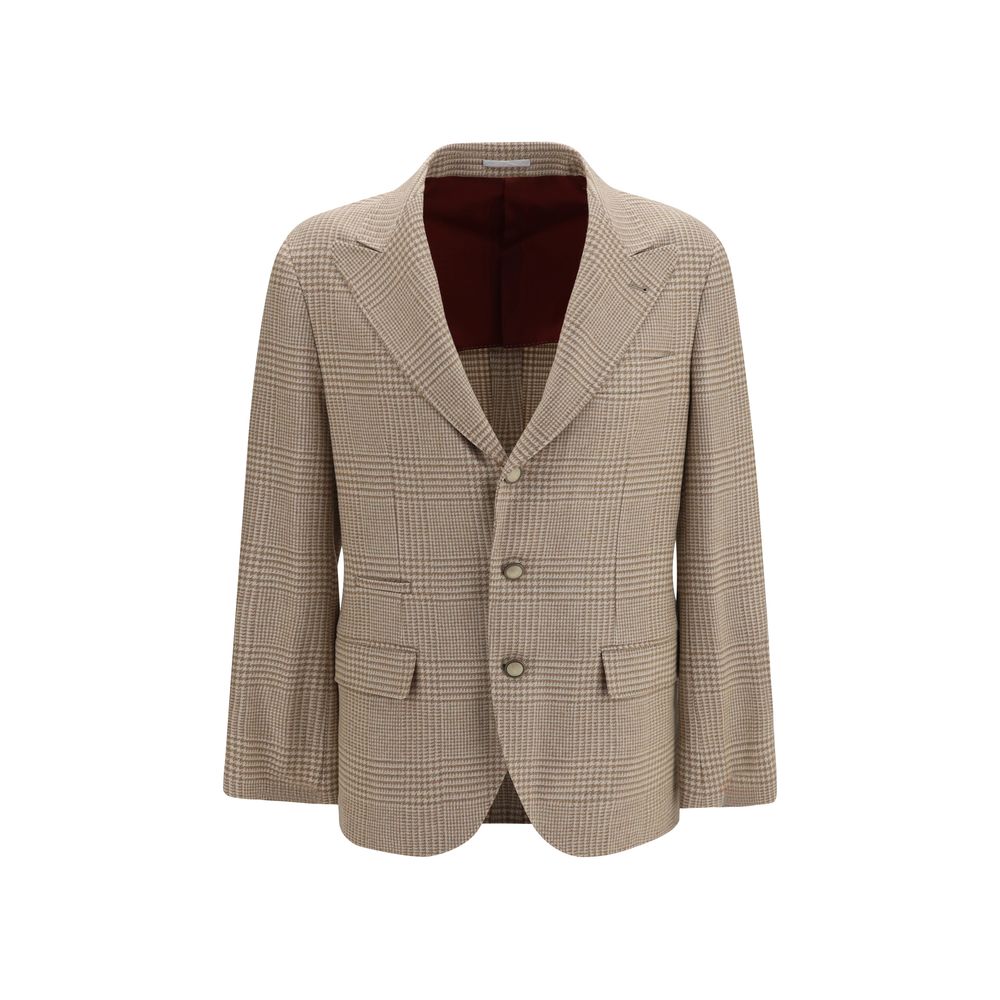Brunello Cucinelli Beige Cotton Blazer Brunello Cucinelli