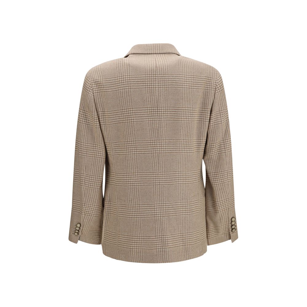 Brunello Cucinelli Beige Cotton Blazer Brunello Cucinelli