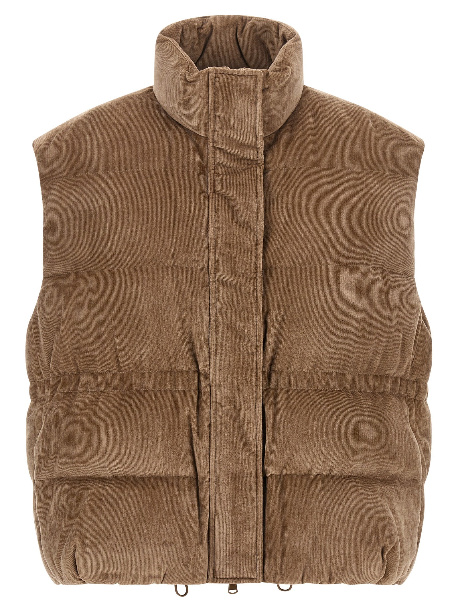 Brunello Cucinelli Beige Viscose Sleeveless Jacket Brunello Cucinelli