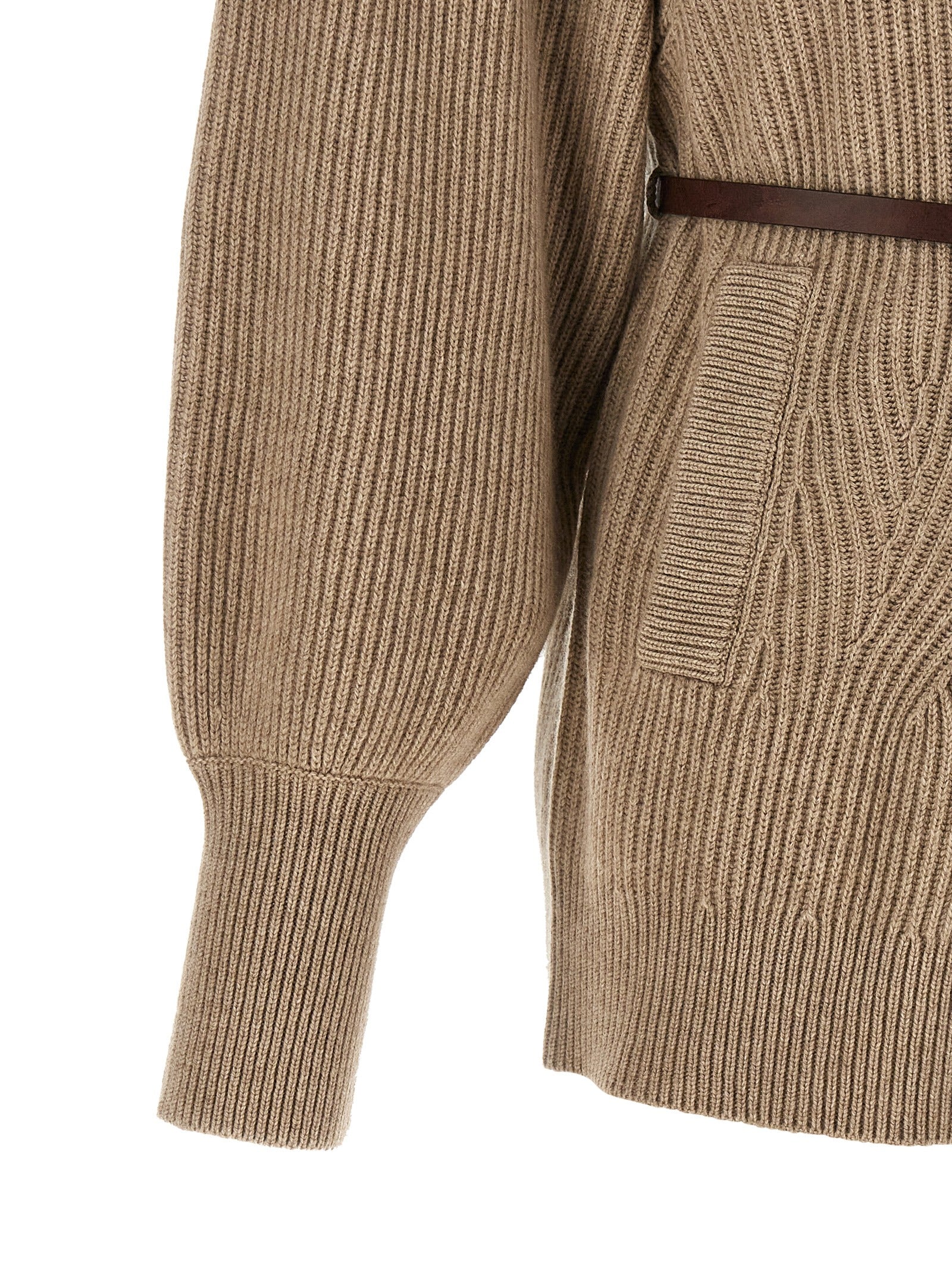 Brunello Cucinelli Beige Virgin Wool Cardigan Brunello Cucinelli