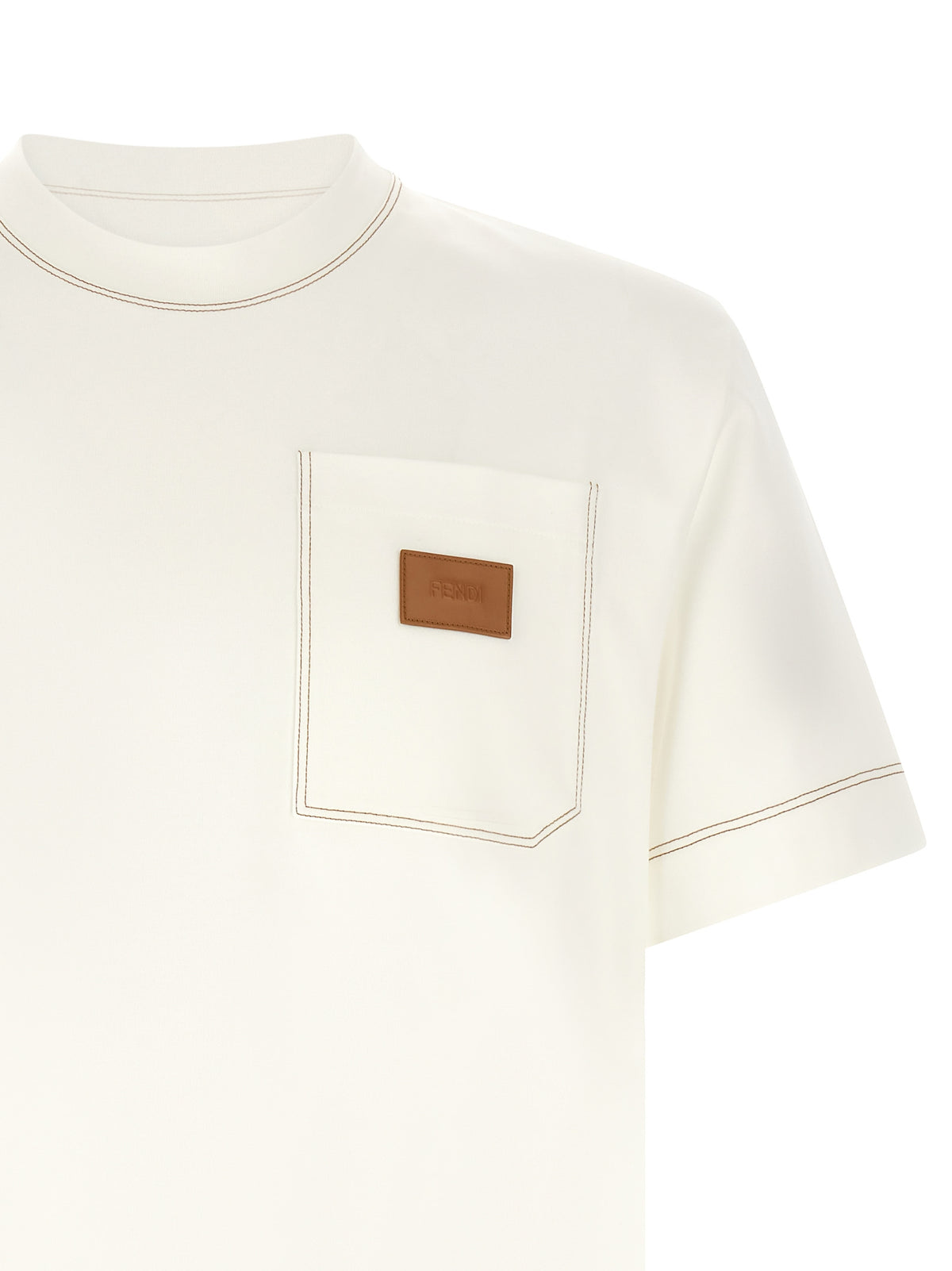 Fendi White Cotton T-Shirt Fendi