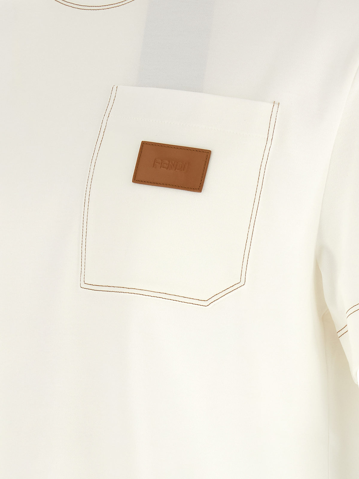 Fendi White Cotton T-Shirt Fendi