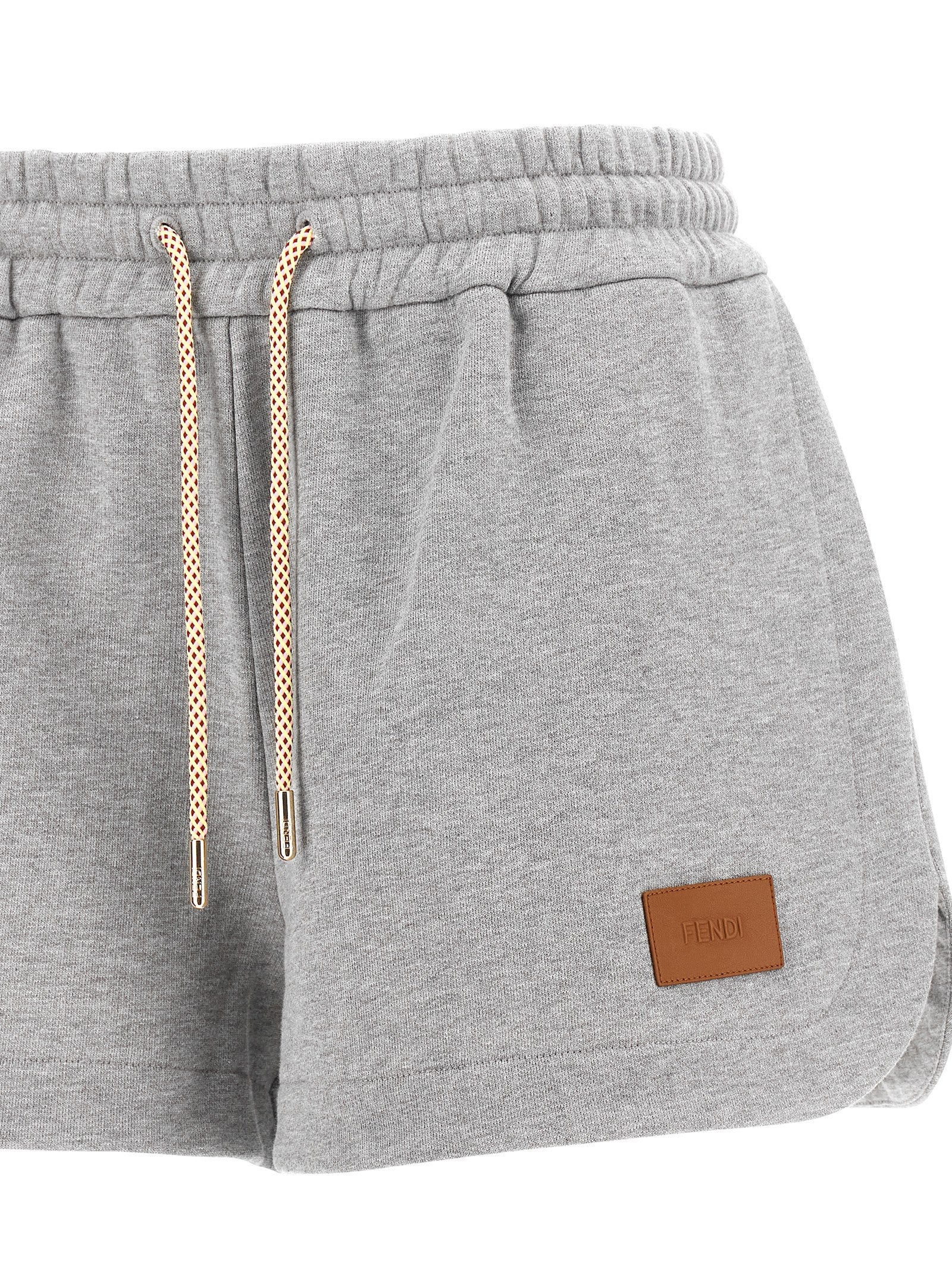 Fendi Gray Cotton Bermuda Shorts Fendi