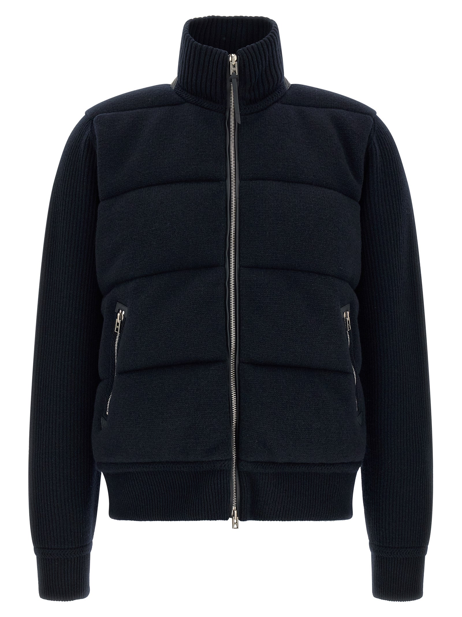 Tom Ford Blue Virgin Wool Full-Length Jacket Tom Ford