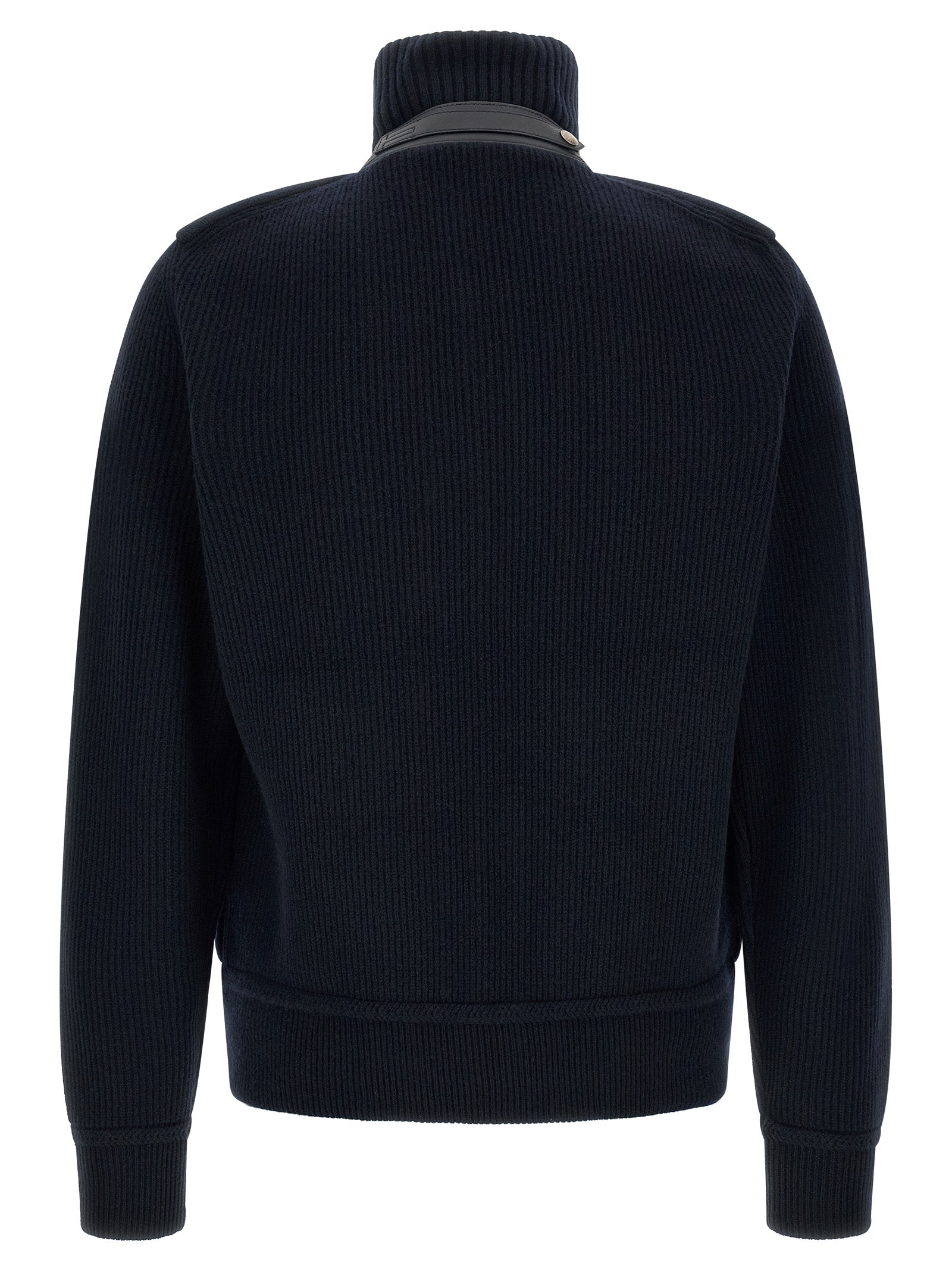 Tom Ford Blue Virgin Wool Full-Length Jacket Tom Ford