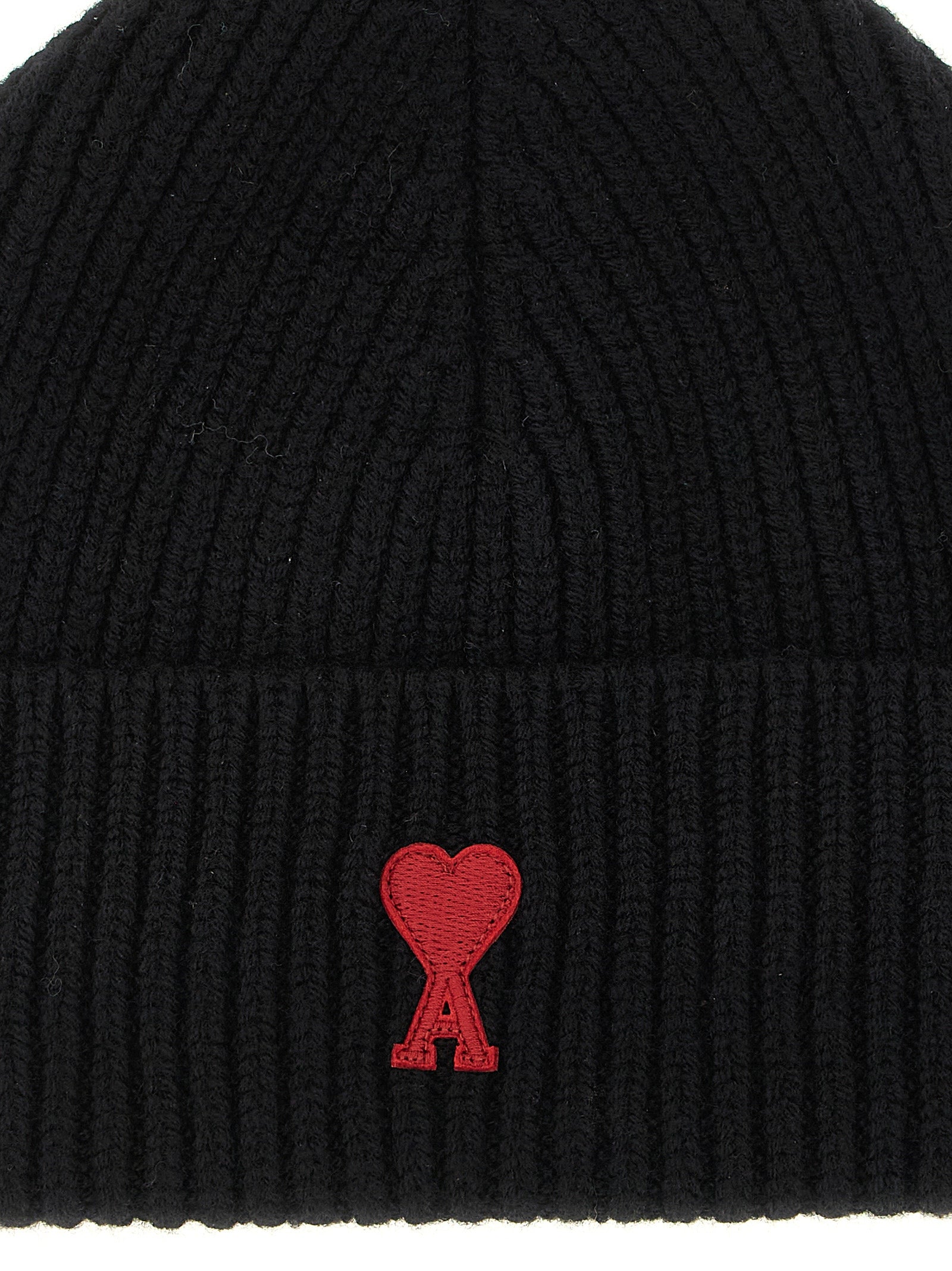 Ami Paris Black Wool Beanie Ami Paris