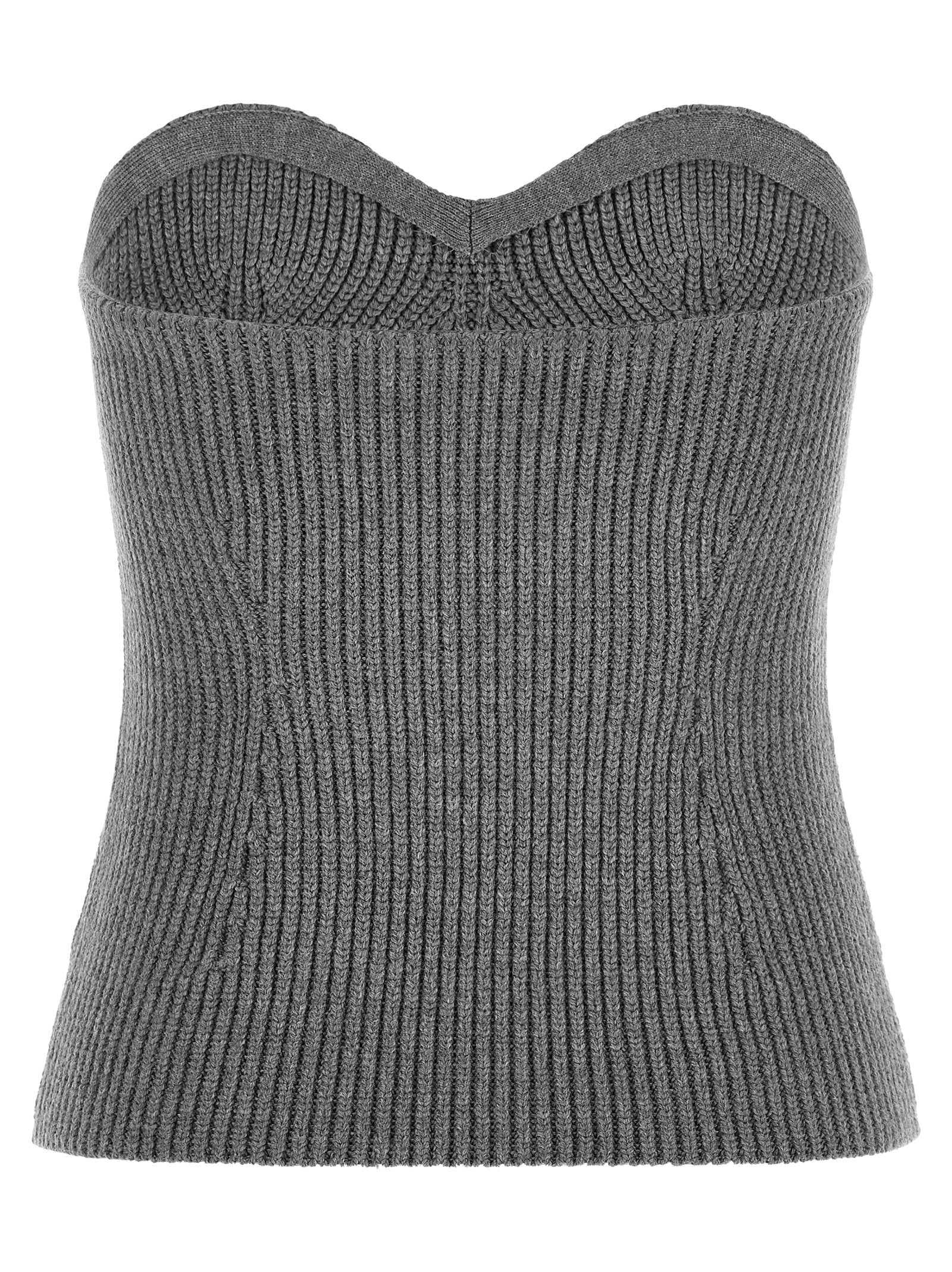 Jil Sander Gray Virgin Wool Blouse Jil Sander