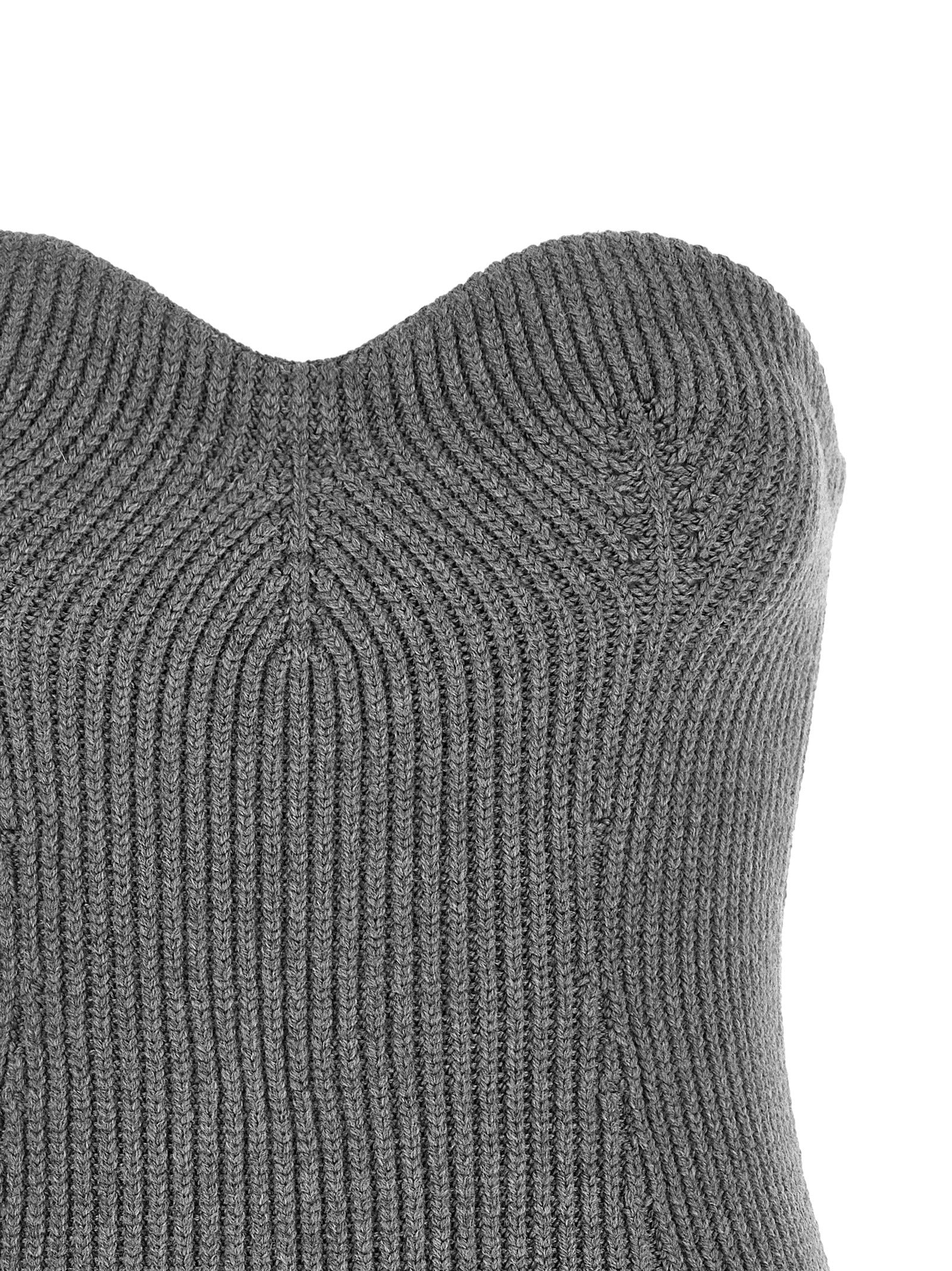 Jil Sander Gray Virgin Wool Blouse Jil Sander