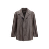 Saint Laurent Black Wool Oves Aries Leather Jacket Saint Laurent