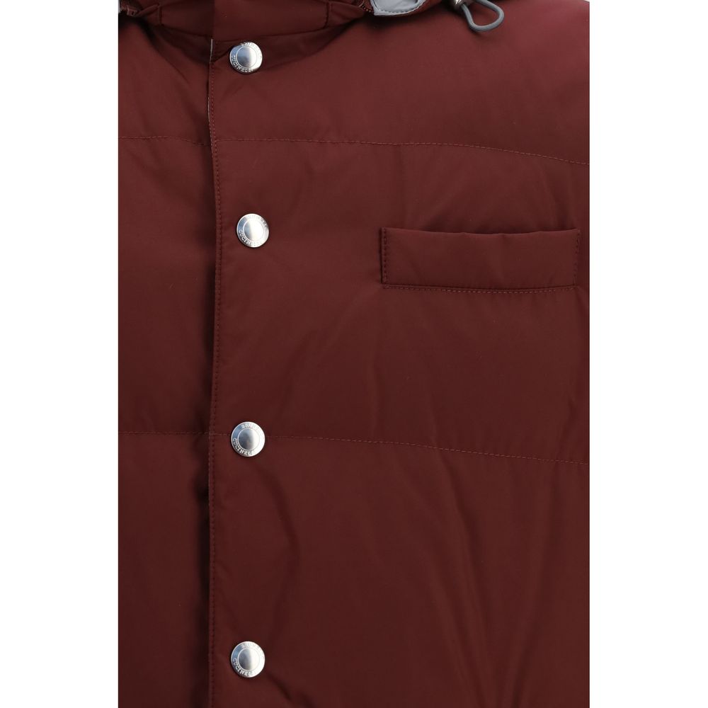 Brunello Cucinelli Bordeaux Polyester Sleeveless Jacket Brunello Cucinelli